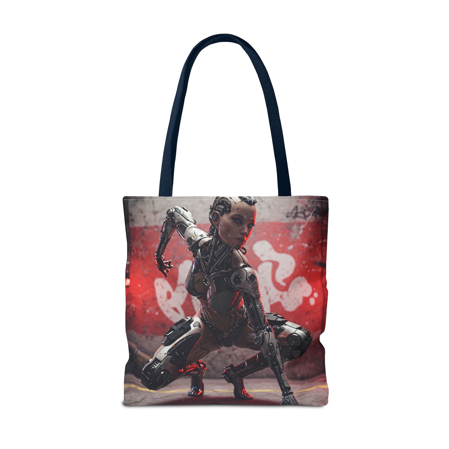 Futuristic Sci-Fi Tote Bag, Stylish Shopping Bag, Cyberpunk Accessory, Gift for Tech Lovers, Artwork Tote, Unique Canvas Bag