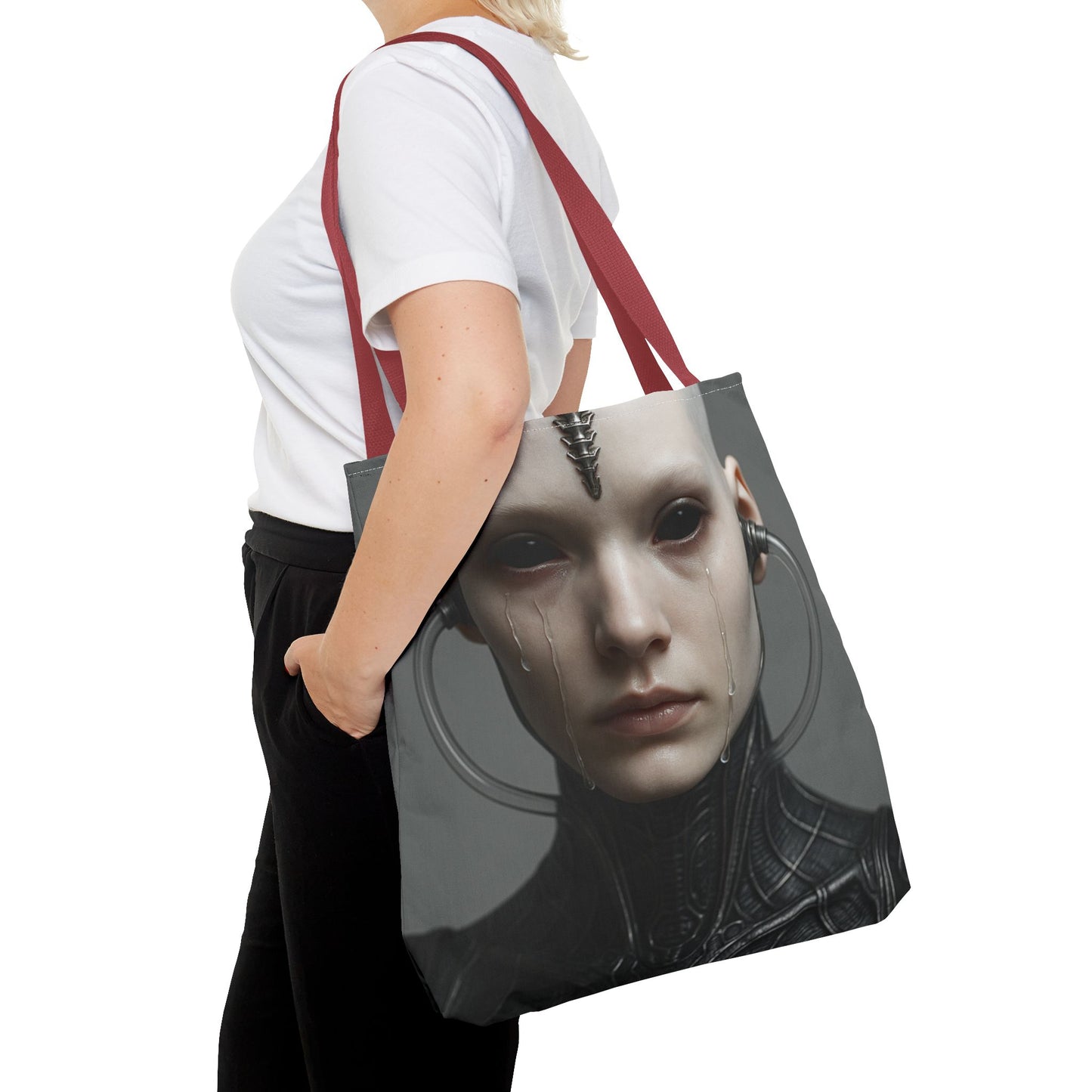 Futuristic AOP Tote Bag | Sci-Fi Style for Everyday Use, Gift for Geek Culture, Urban Accessories, Fashionable Shopping Bag