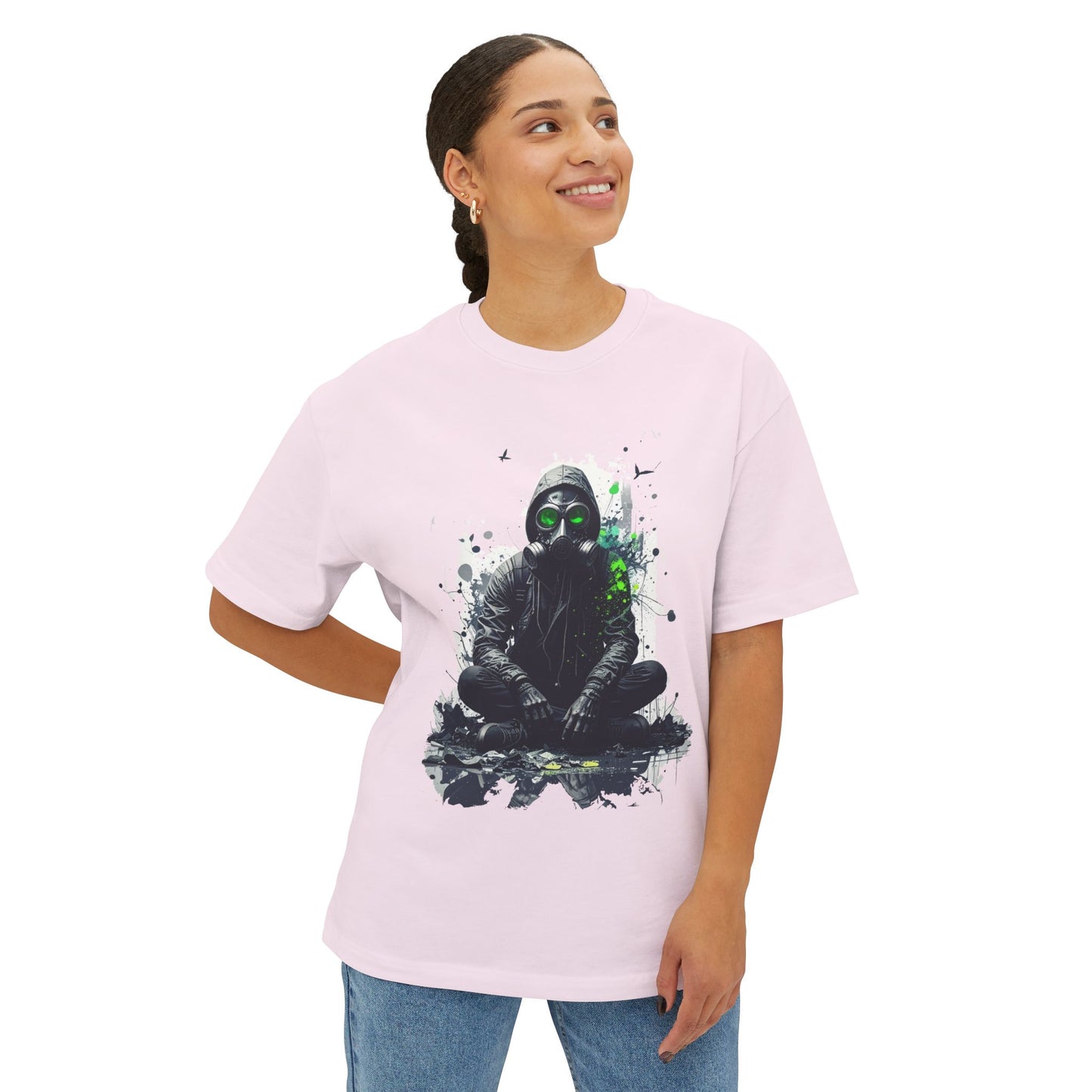 Gritty Street Art Boxy Tee, Unisex Tee, Graphic Tee, Oversized T-Shirt, Urban Fashion, Unique Gift, Casual Wear