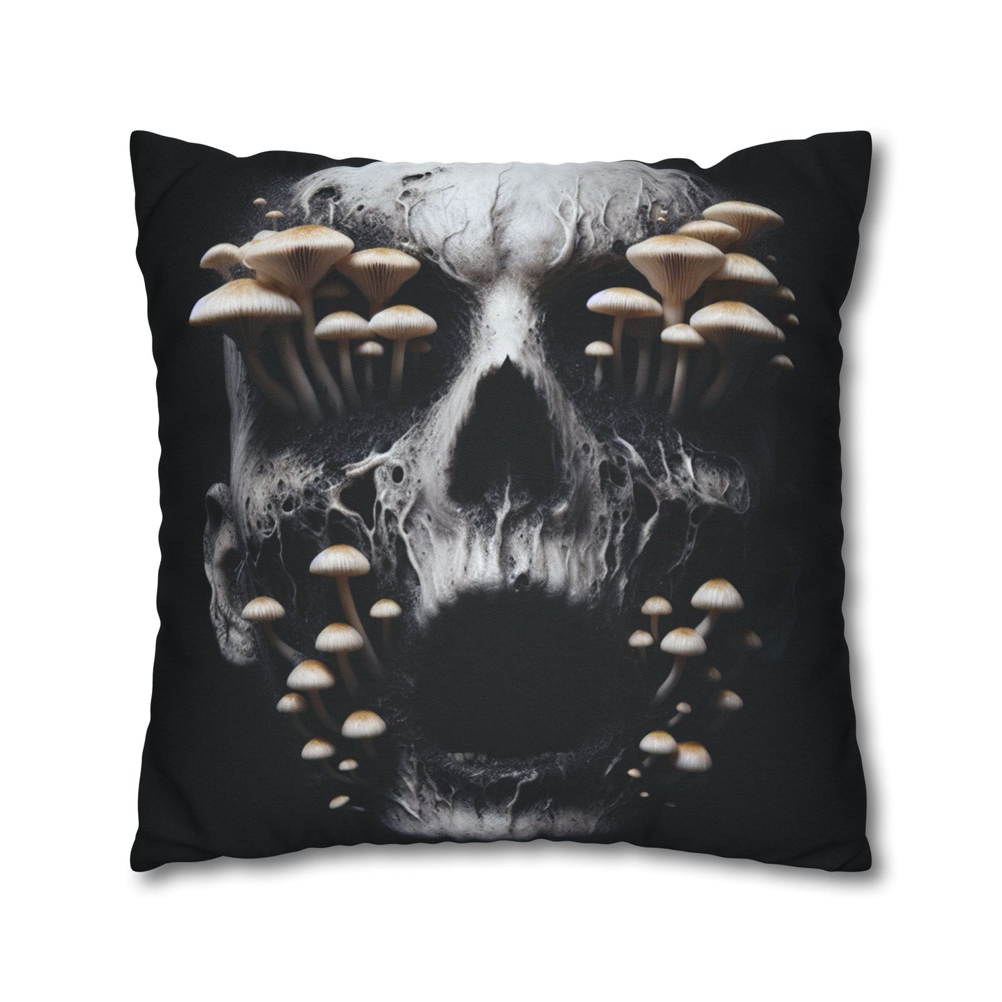 Gothic Mushroom Skull Pillowcase - Home Decor, Halloween, Gothic Style, Unique Gift, Bed and Couch Accent