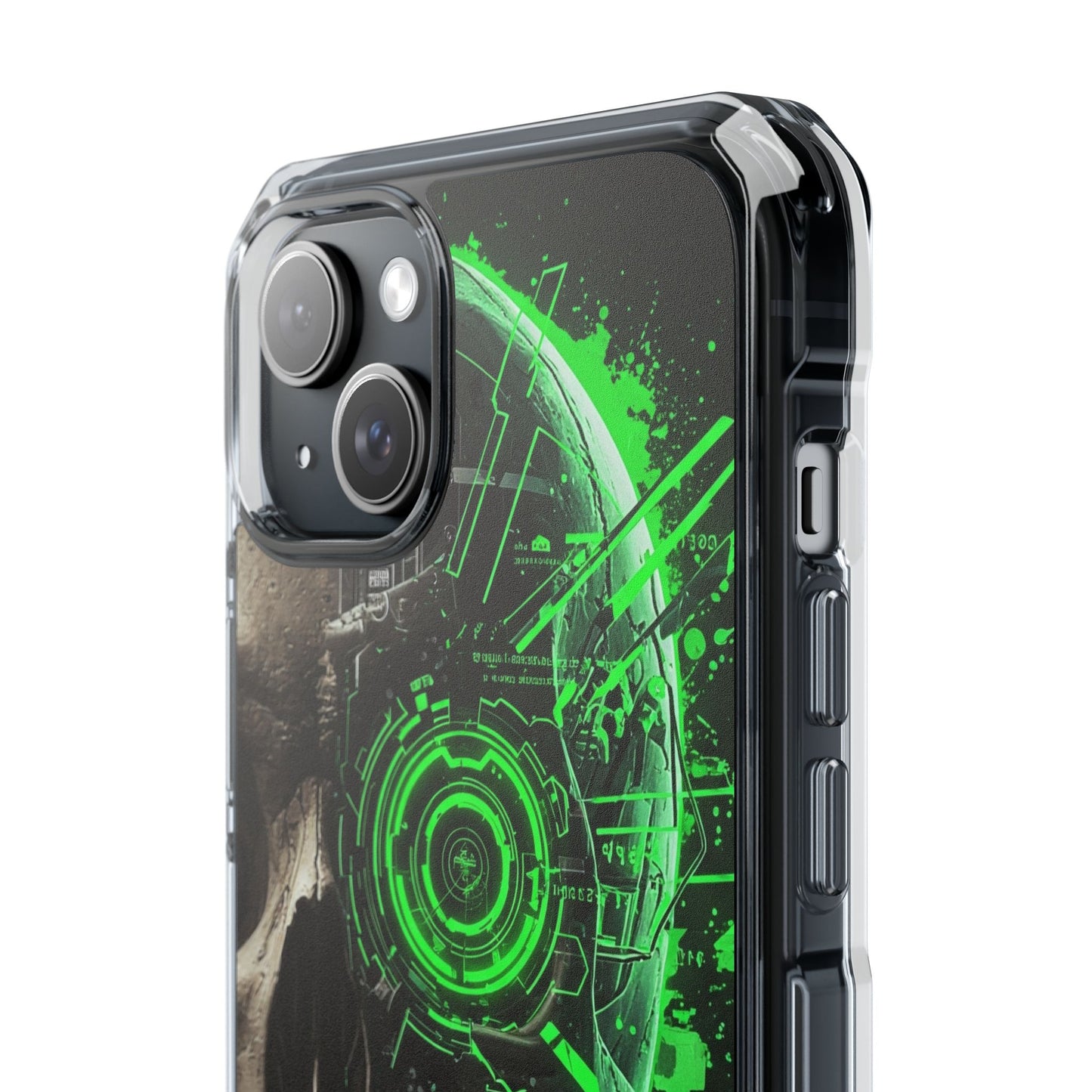 Skull Graphic Phone Case - Magnetic Clear Impact Cases, Skull Design, Unique Phone Protection, Edgy Gift for Tech Lovers