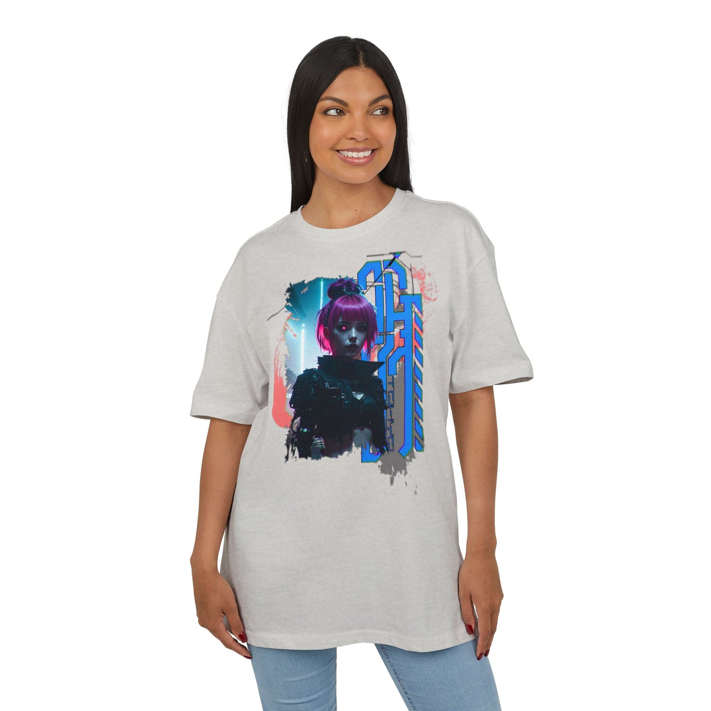 Cyberpunk Aesthetic Unisex Heavy Tee, Streetwear Style Shirt for Teens, Graphic Tee for Gaming, Cozy Casual Wear, Gift for Sci-Fi Lovers