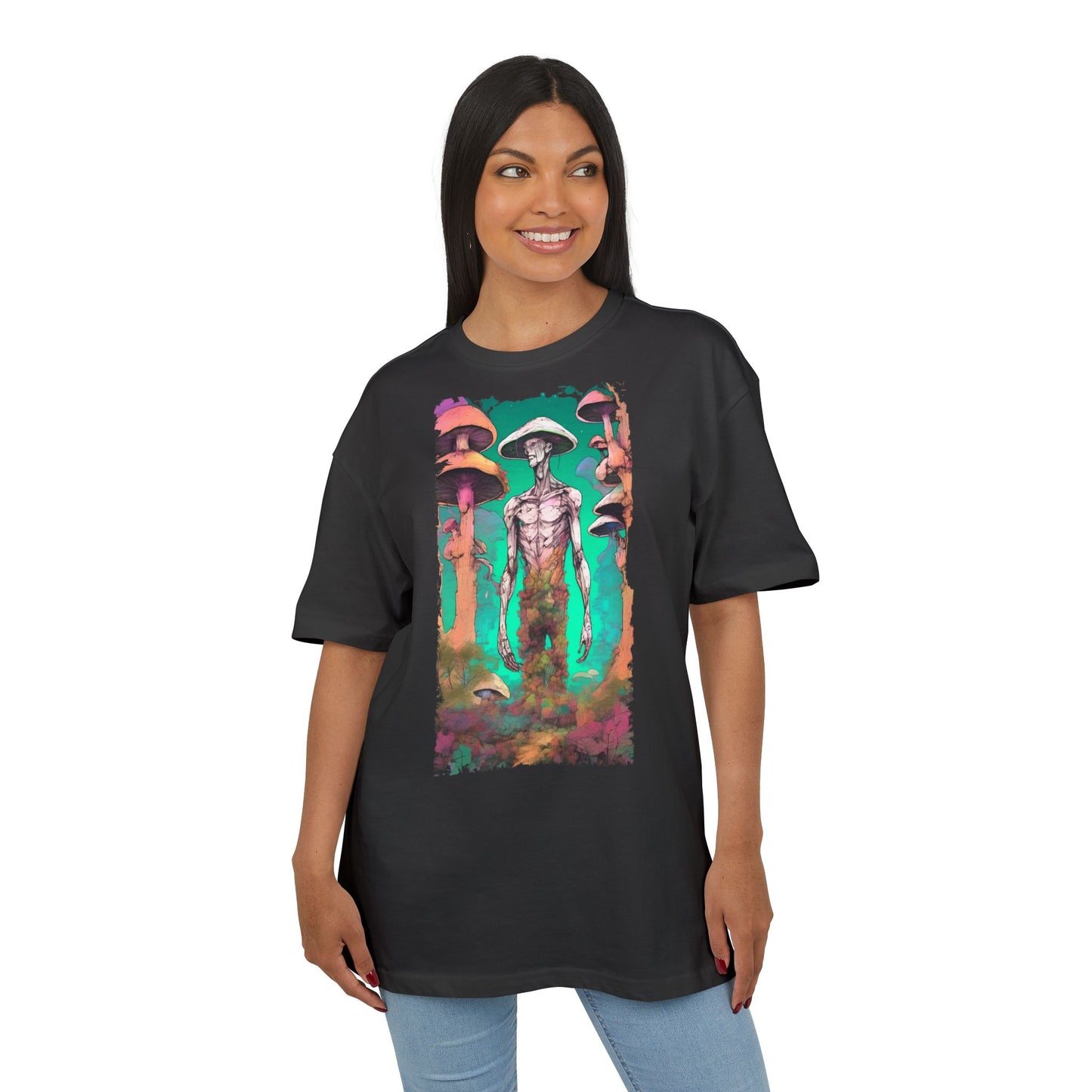 Psychedelic Alien Oversize Tee, Unisex Graphic T-Shirt, Casual Streetwear, Gift for Sci-Fi Lovers, Festival Apparel
