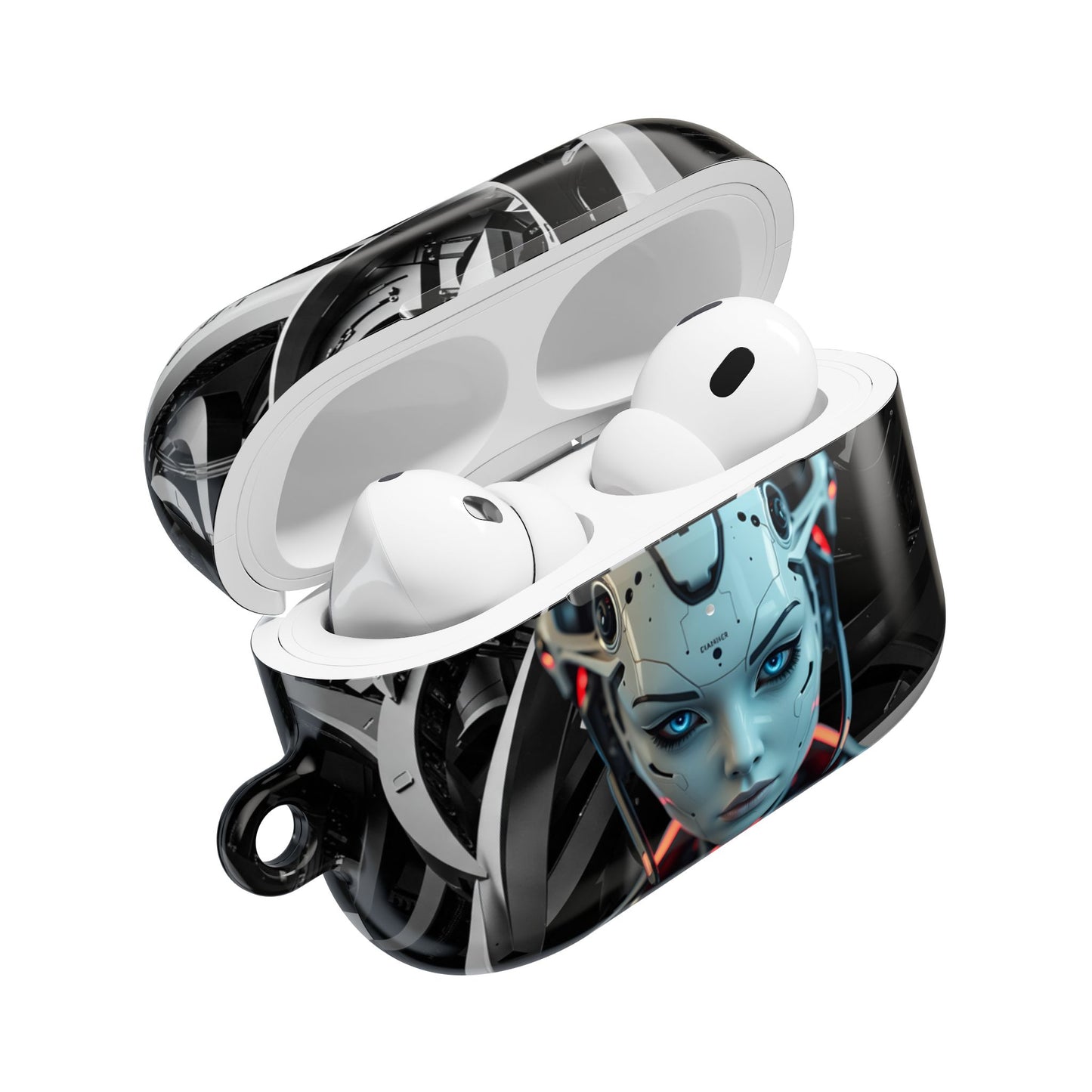 Futuristic AirPod Case with Tech-Inspired Design, Cyberpunk AirPods Holder, Stylish Accessory for Music Lovers, Gift for Gamers
