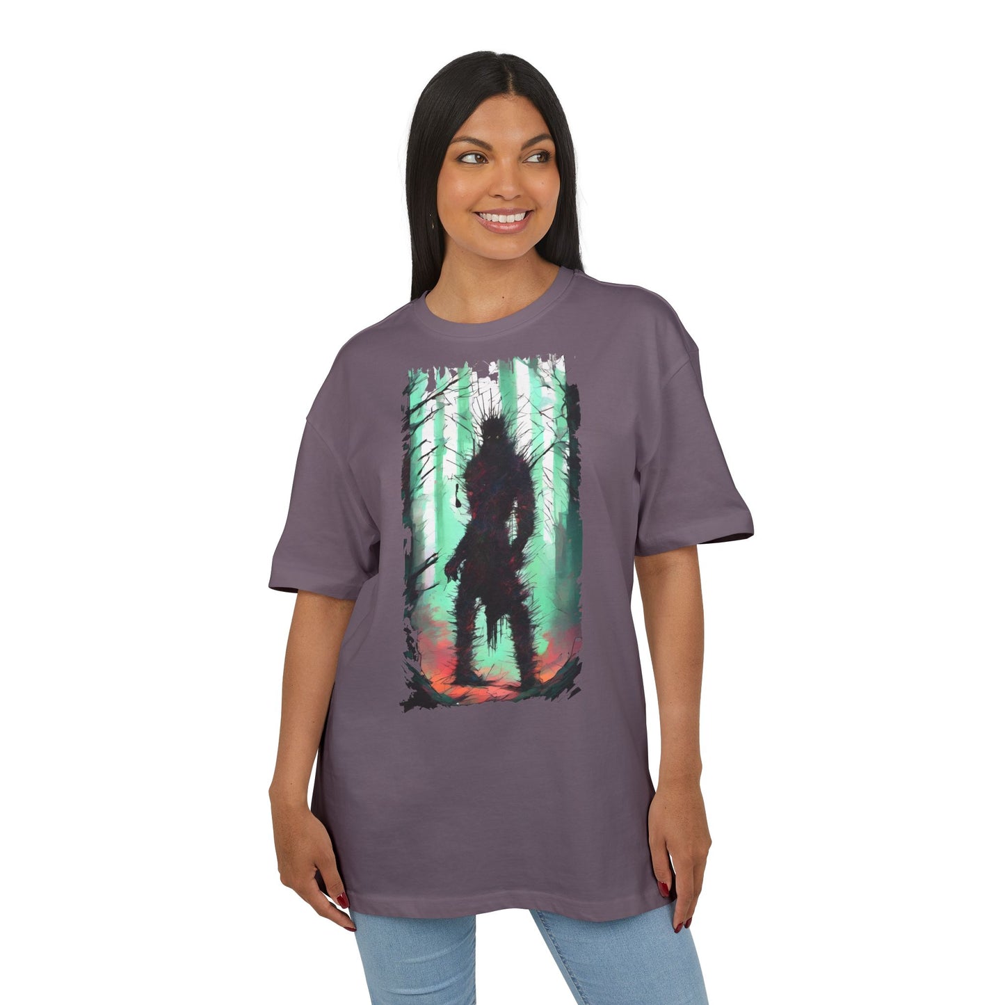 Unisex Oversized Graphic Tee with Forest Silhouette | Comfy Casual Wear, Gift for Nature Lovers, Ideal for Camping, Hiking, Everyday Style