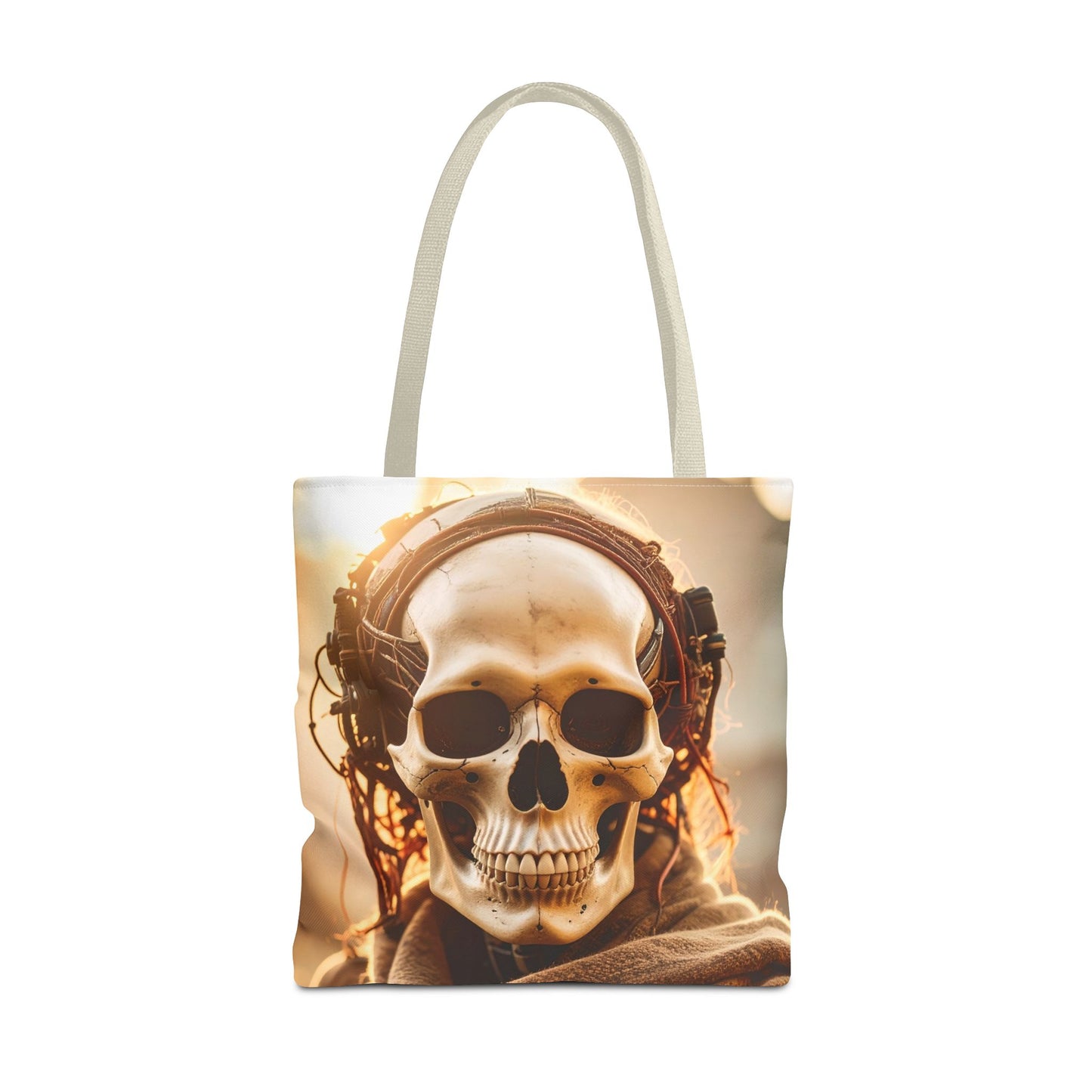 Skull Headphones Tote Bag | Unique Shopping Bag, Gothic Fashion, Music Lover Gift, Festival Accessory, Halloween Decor
