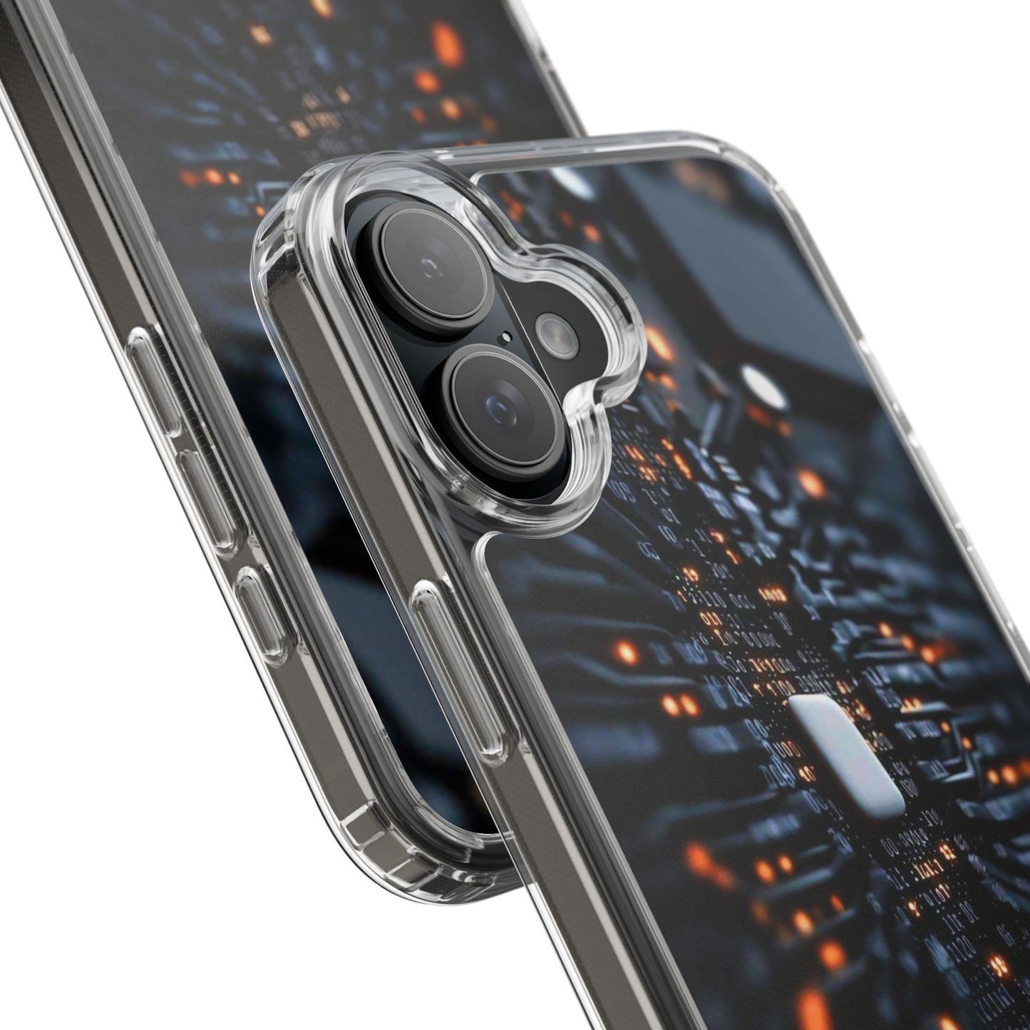Clear Phone Case with Cyber Print