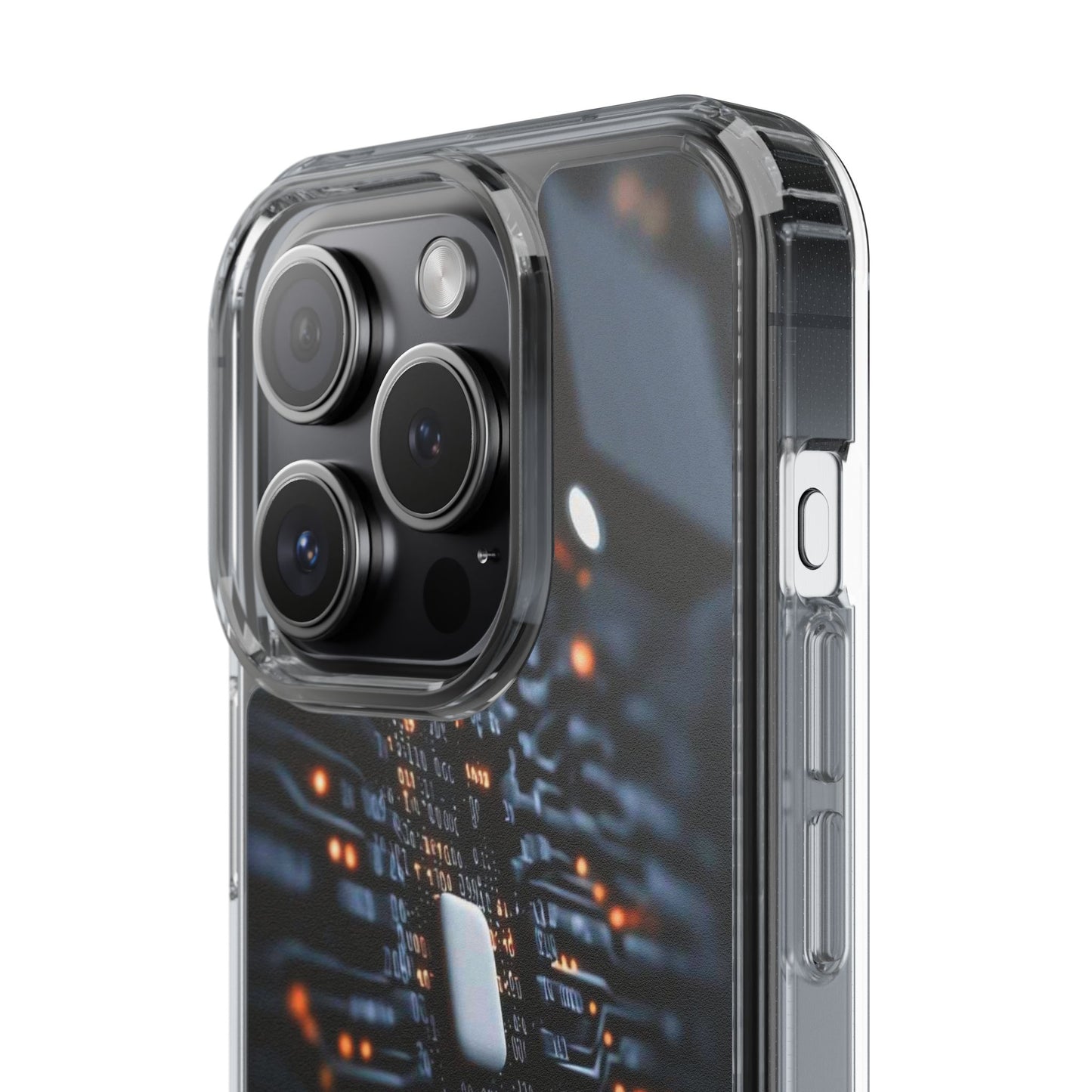 Clear Phone Case with Cyber Print