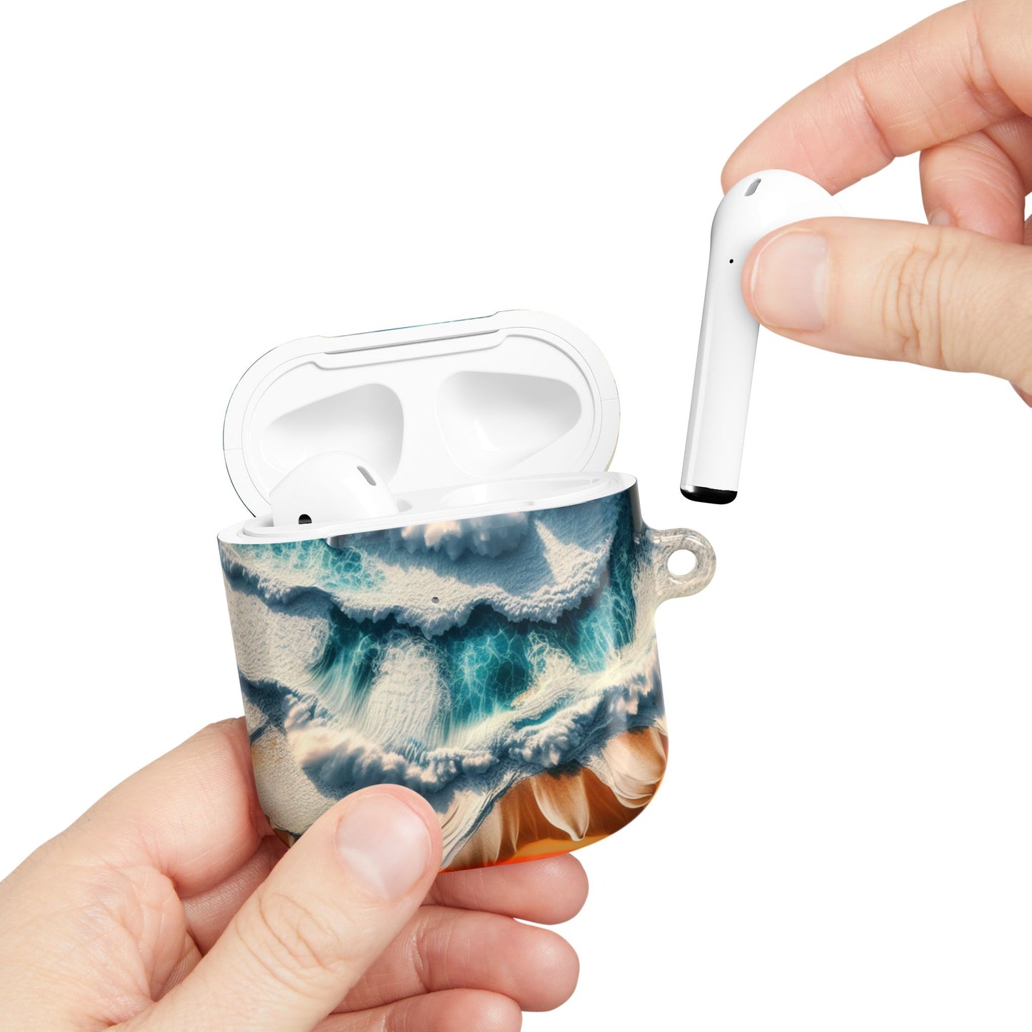 Ocean Wave AirPod Case - Waterproof Protection, Trendy Accessories for Summer, Beach Lover Gift, Cute Tech Cover, Tropical Aesthetic