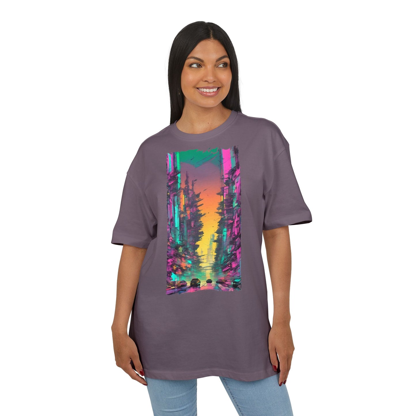 Vibrant Nature Sunset Unisex Oversize Tee, Cozy Graphic Shirt for Nature Lovers, Trendy Casual Wear, Gift for Friends, Summer Fashion