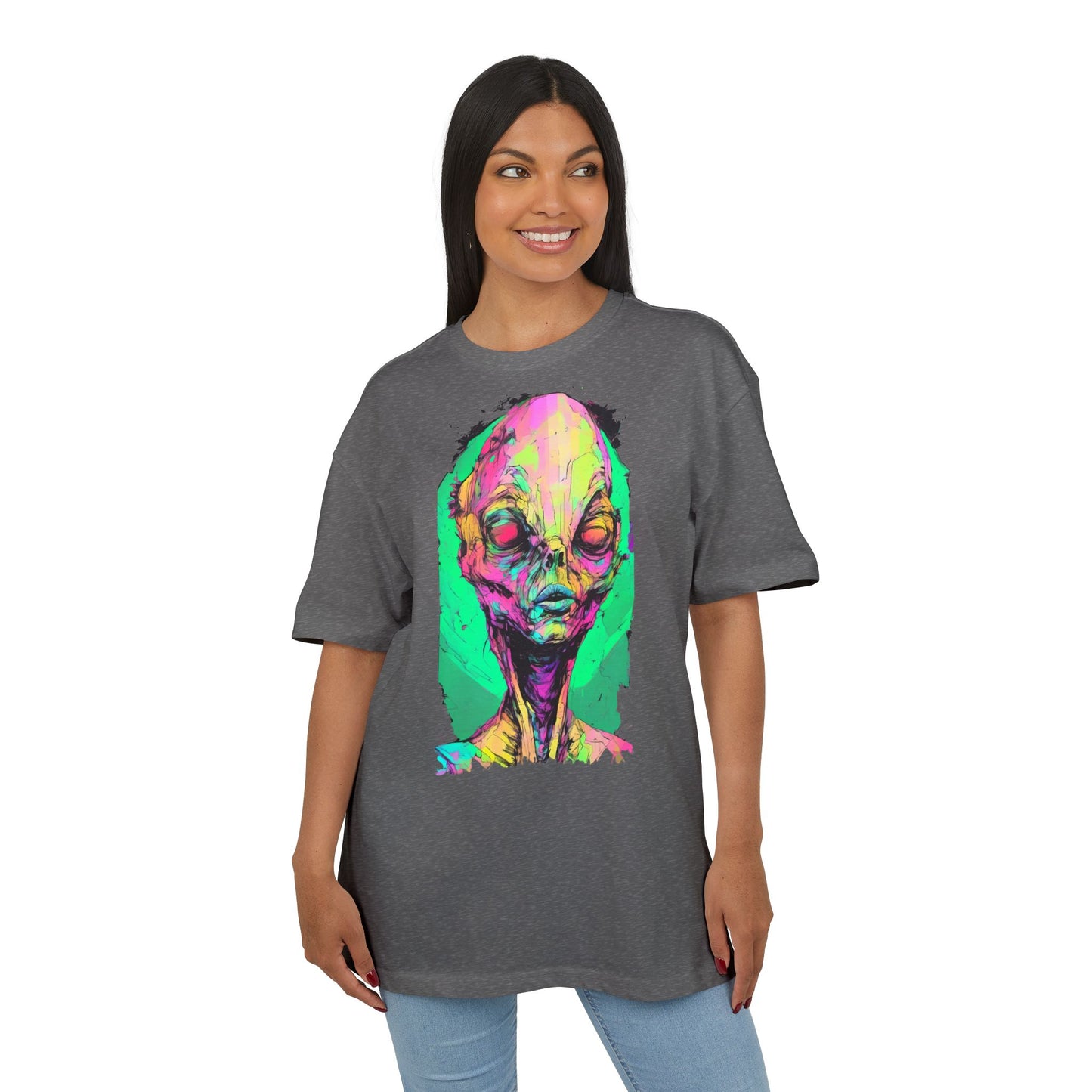 Alien Art Oversize Tee, Graphic Tee, Unisex T-Shirt, Casual Wear, Unique Gift for Sci-Fi Lovers