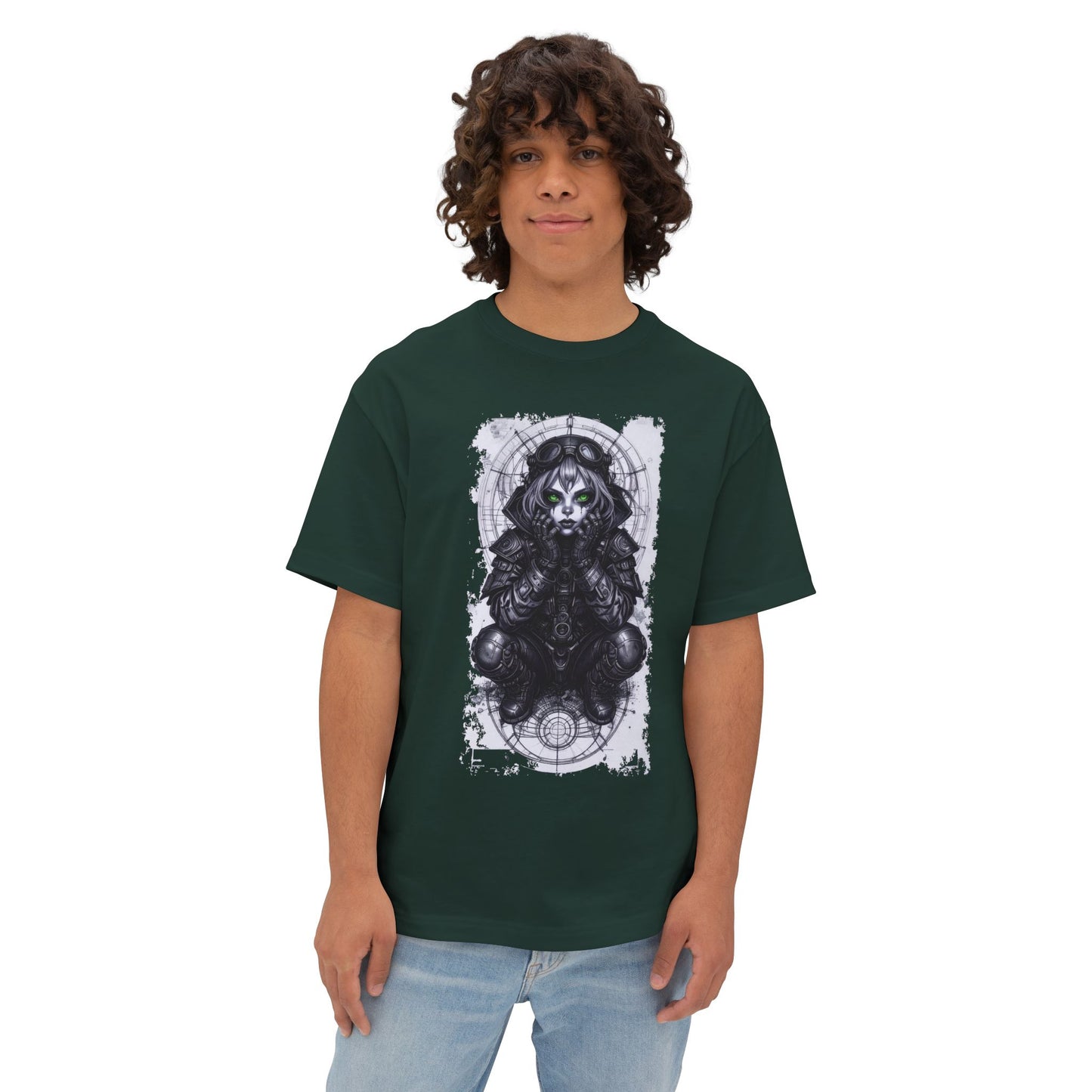 Gothic Graphic Unisex Boxy Tee - Oversized White T-Shirt for Alternative Fashion, Casual Wear, Gift for Festivals, Streetwear