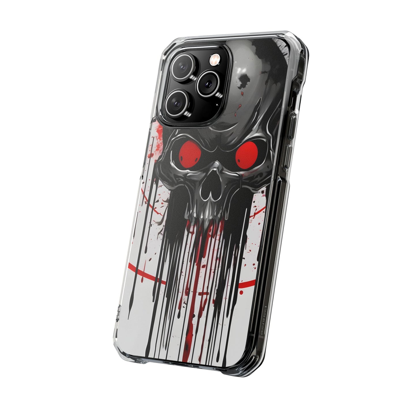Edgy Skull Design Phone Case, Unique Protective Case, Magnetic Impact Case, Halloween Gift, Skull Lover Accessory