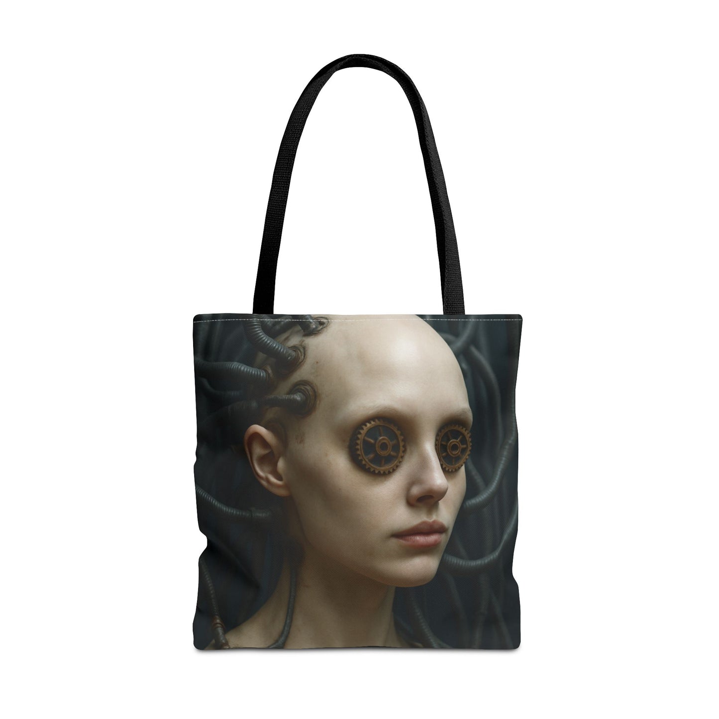 Futuristic Art Tote Bag - Unique Canvas Carryall, Cyberpunk Style, Eco-Friendly Shopping Bag, Ideal for Gifts, Fashion Statement