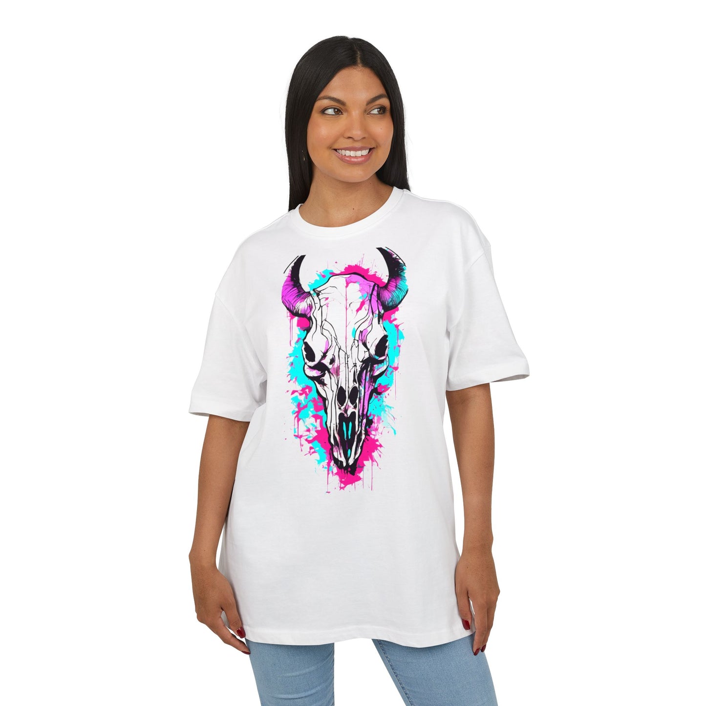 Vibrant Skull Graphic Tee for Art Lovers, Casual Wear, Unique Gift, Festival Apparel, Street Style Fashion
