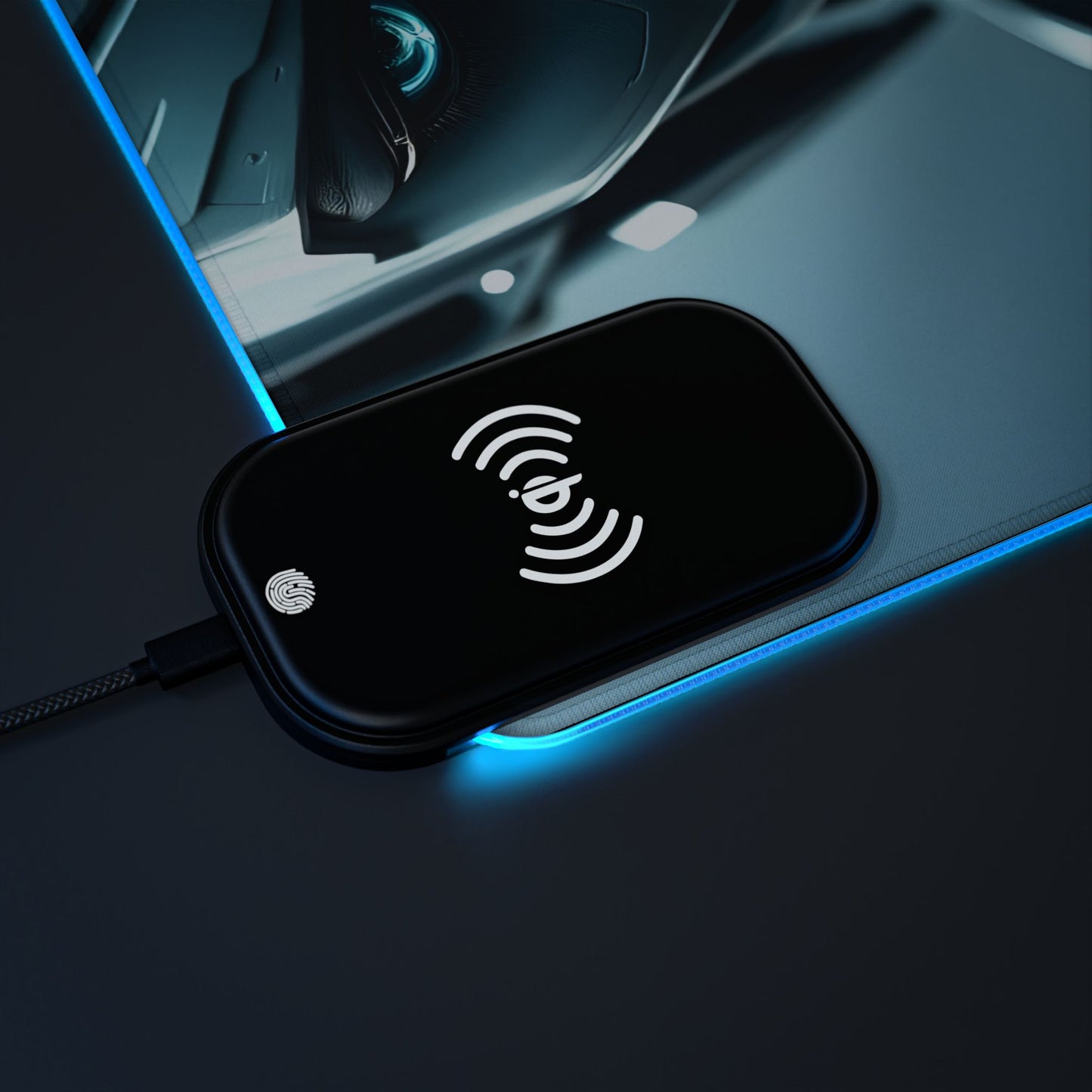 LED Gaming Mouse Pad with Wireless Charger - Futuristic Design, Gaming Decor, Gift for Gamers, Desk Accessories, Office Essentials