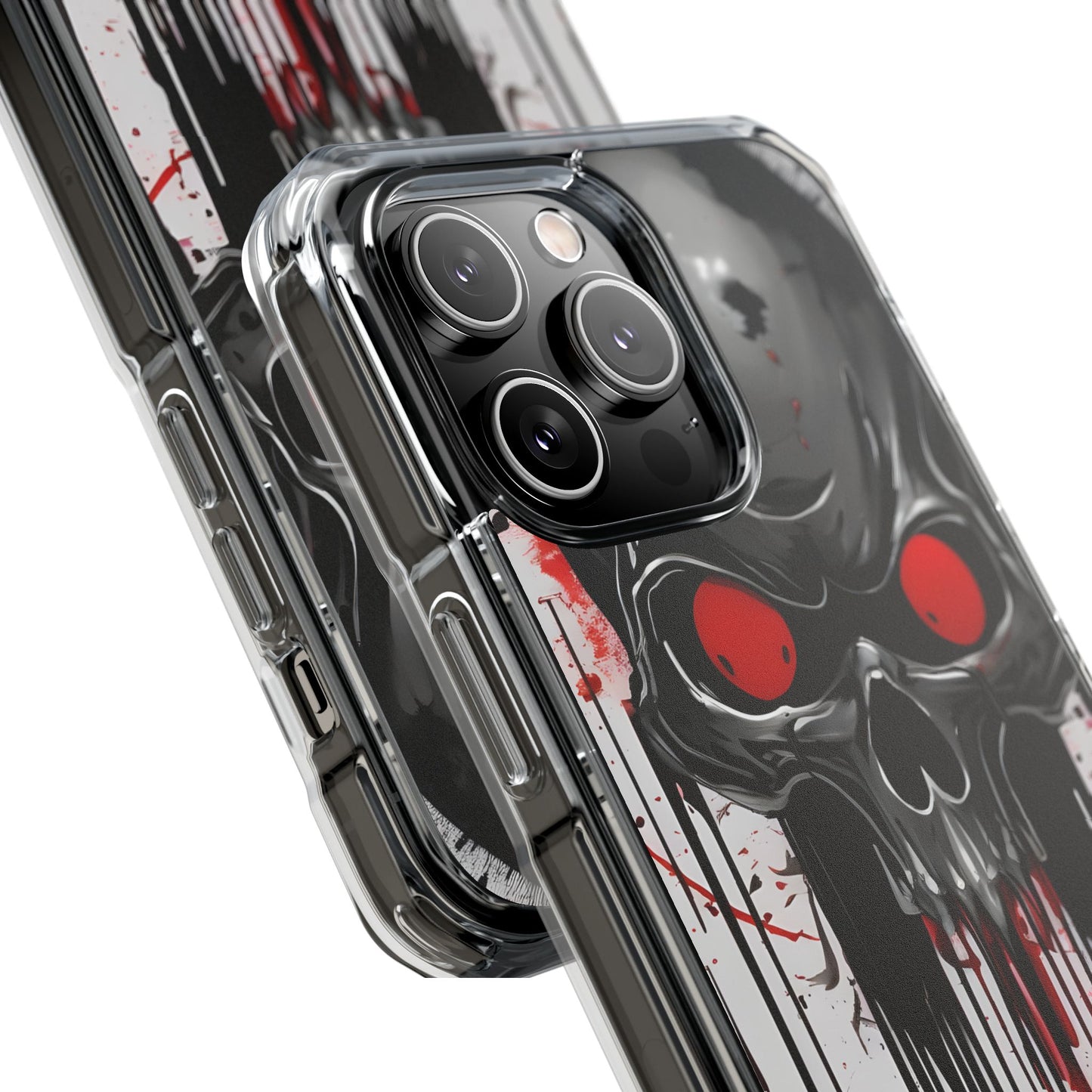 Edgy Skull Design Phone Case, Unique Protective Case, Magnetic Impact Case, Halloween Gift, Skull Lover Accessory