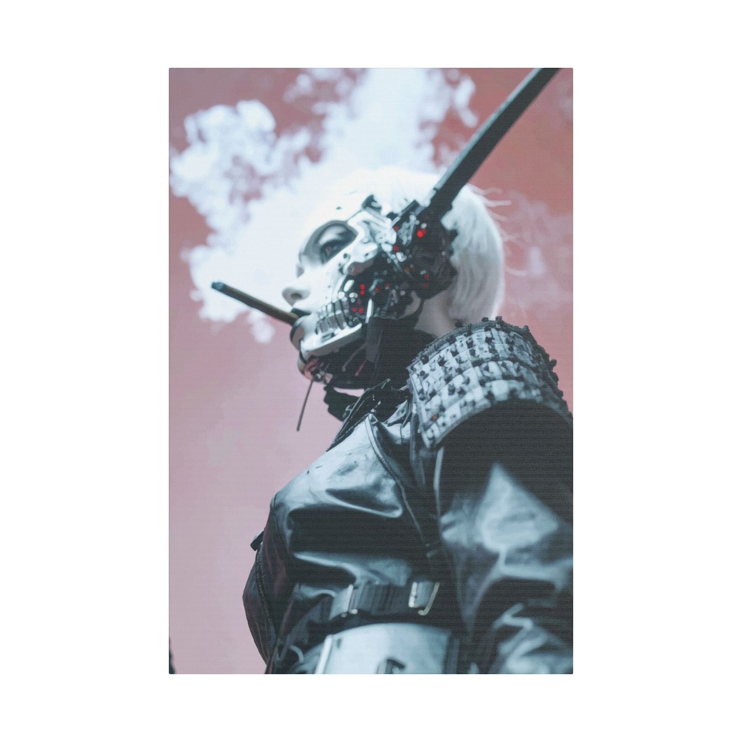 Futuristic Canvas Art, Cyberpunk Wall Decor, Modern Home Aesthetic, Unique Gift for Tech Lovers, Statement Piece for Any Room