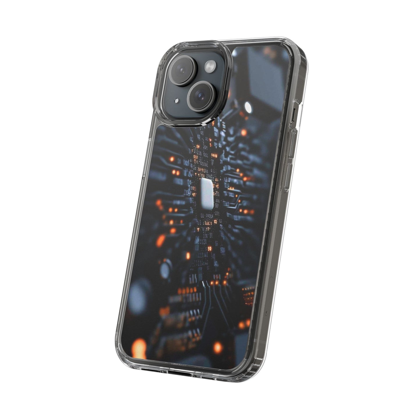 Clear Phone Case with Cyber Print