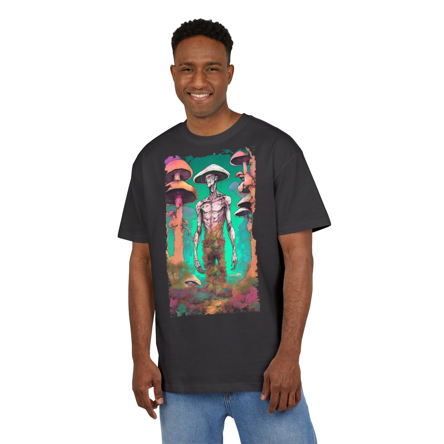 Psychedelic Alien Oversize Tee, Unisex Graphic T-Shirt, Casual Streetwear, Gift for Sci-Fi Lovers, Festival Apparel