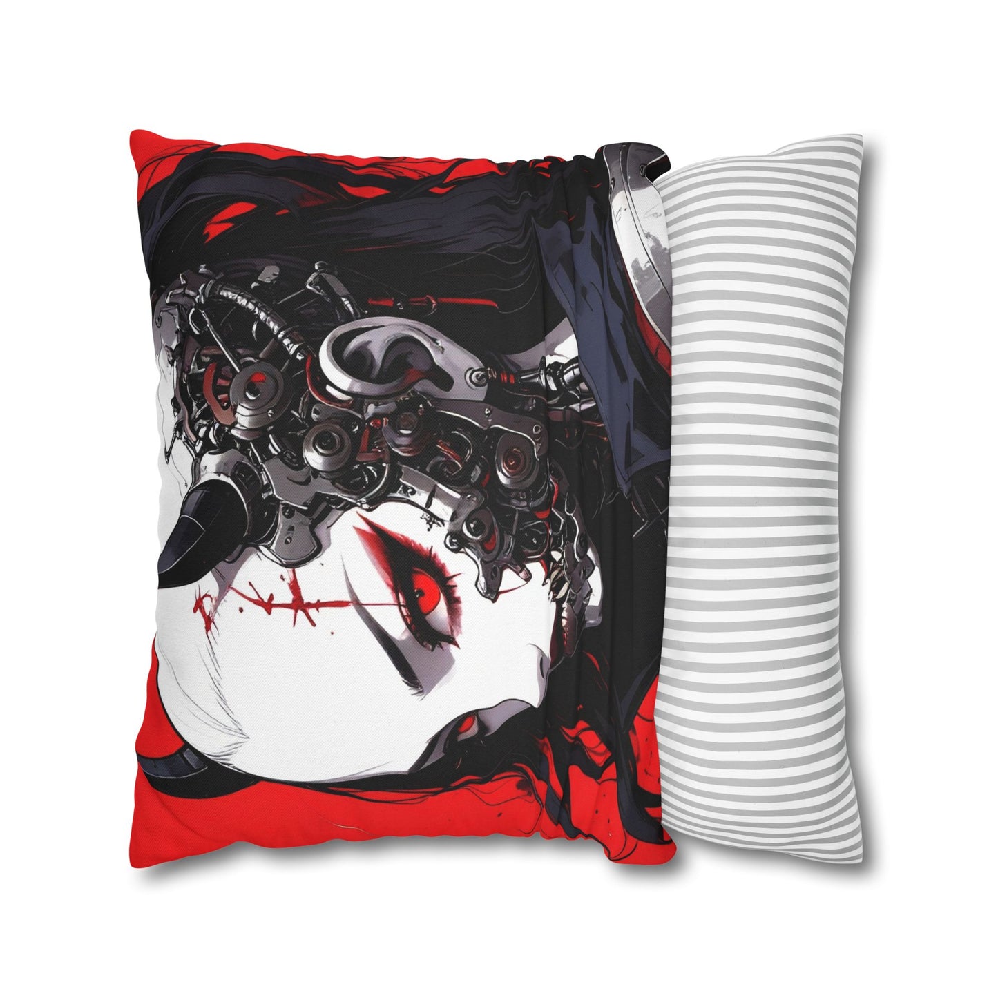 Futuristic Anime Style Pillowcase, Cyberpunk Decor, Gift for Anime Lovers, Home Accessories, Housewarming Present, Cozy Bedroom