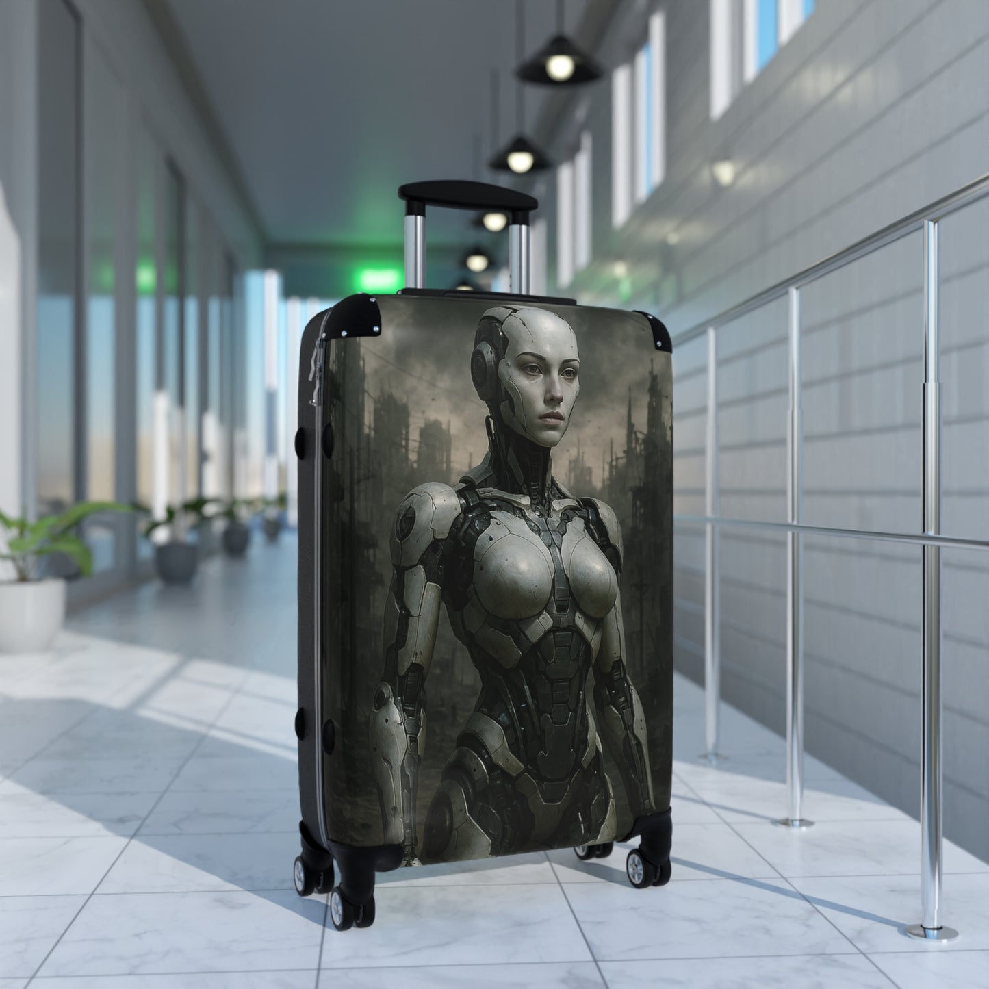 Futuristic Robot Suitcase | Travel Gear, Luggage, Gift for Tech Lovers, Adventure Bag, Unique Travel Accessories