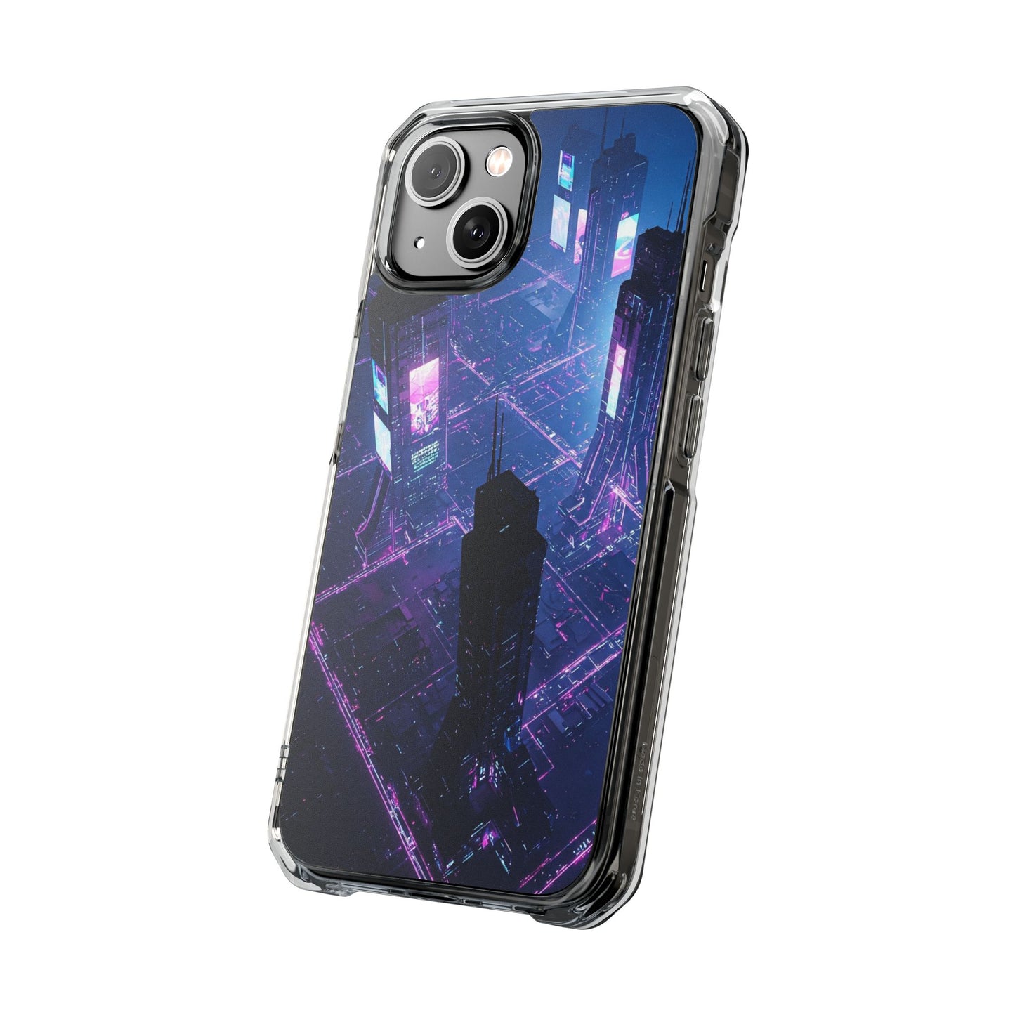 Futuristic Cityscape Phone Case, Customizable Clear Impact Case, Gift for Tech Lovers, Unique Phone Accessory, Aesthetic Cell Phone Cover