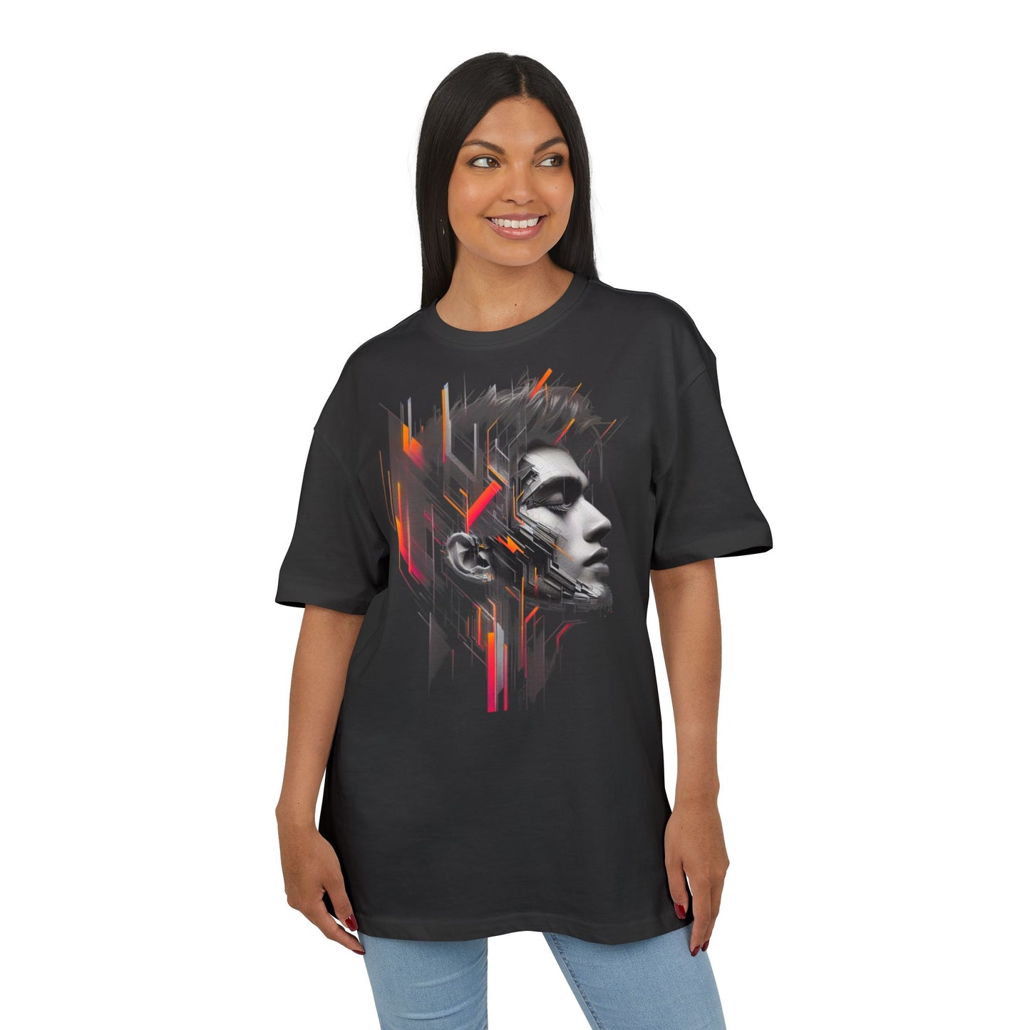 Artistic Oversize Tee - Modern Abstract Design