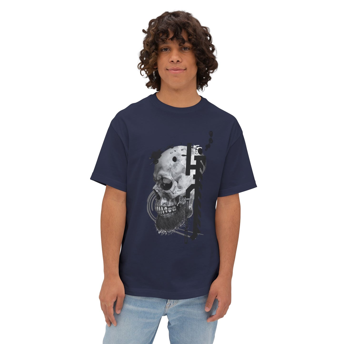 Gothic Skull Oversized Tee, Unisex Graphic T-Shirt, Edgy Streetwear Top, Alternative Fashion Apparel, Casual Wear for Events