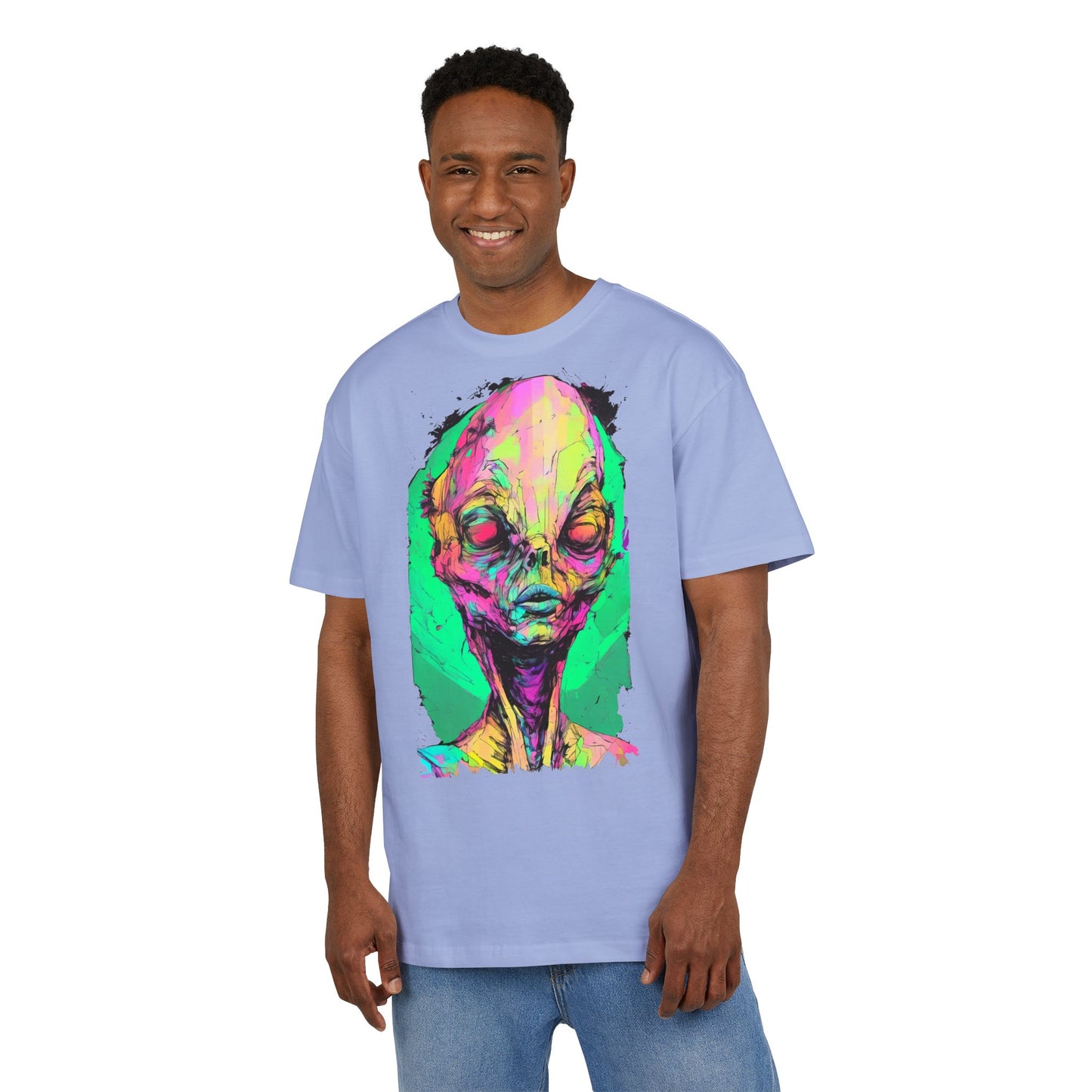 Alien Art Oversize Tee, Graphic Tee, Unisex T-Shirt, Casual Wear, Unique Gift for Sci-Fi Lovers