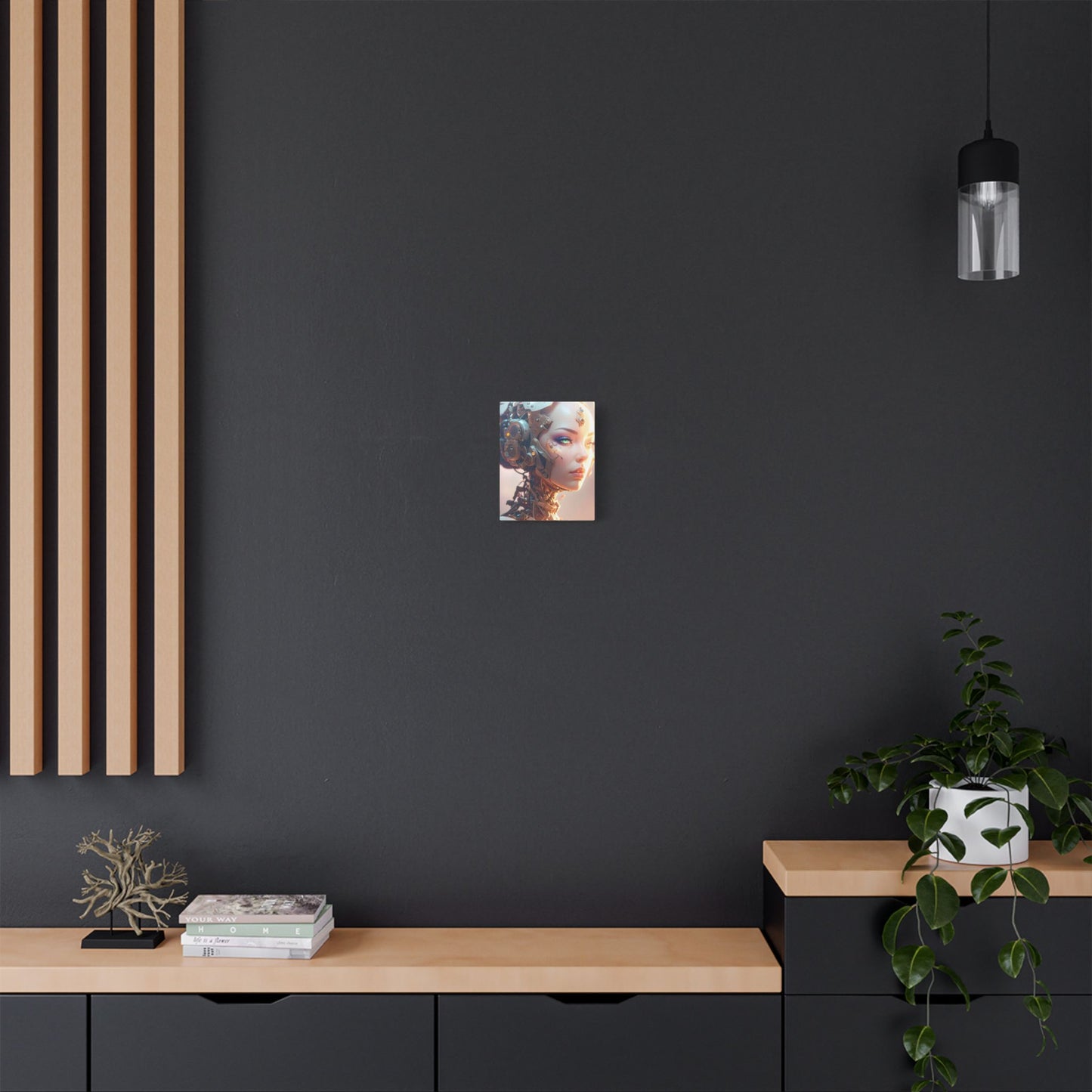 Satin Canvas Art Print, Modern Home Decor, Robot Artwork, Tech-Inspired Wall Art, Unique Gift for Tech Lovers