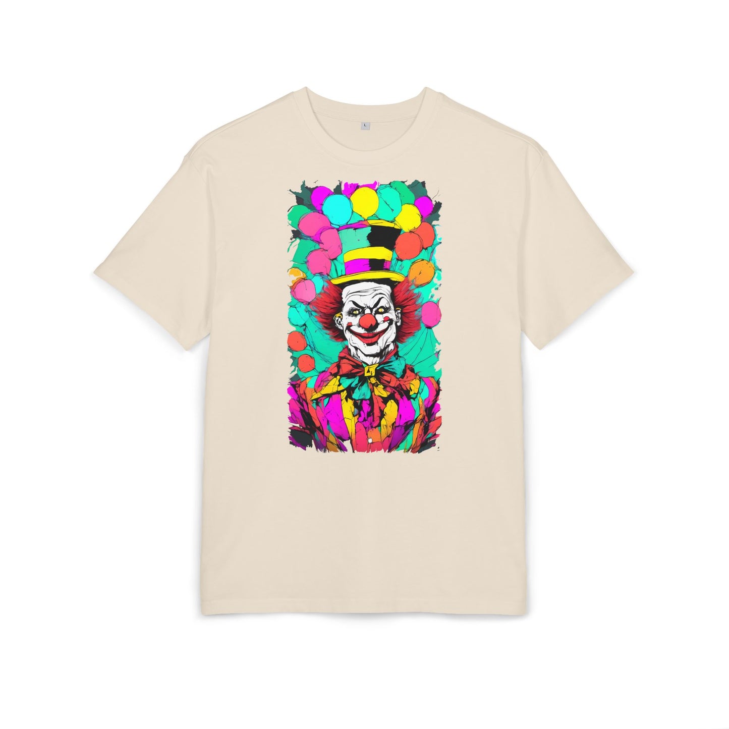 Colorful Clown Graphic Unisex Oversize Tee | Fun Wear, Festival Outfit, Circus Theme, Unique Gift, Statement Shirt