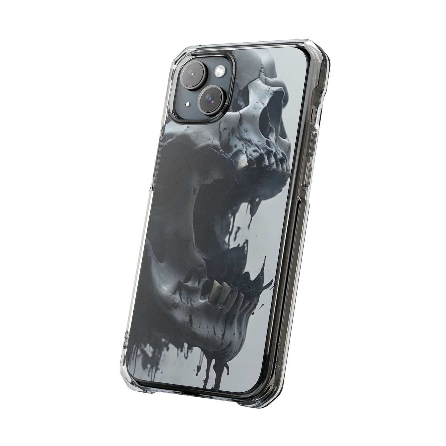 Unique Skull Design Magnetic Clear Impact Cases, Skull Phone Cases, Gothic Accessories, Halloween Gifts, Edgy Mobile Covers