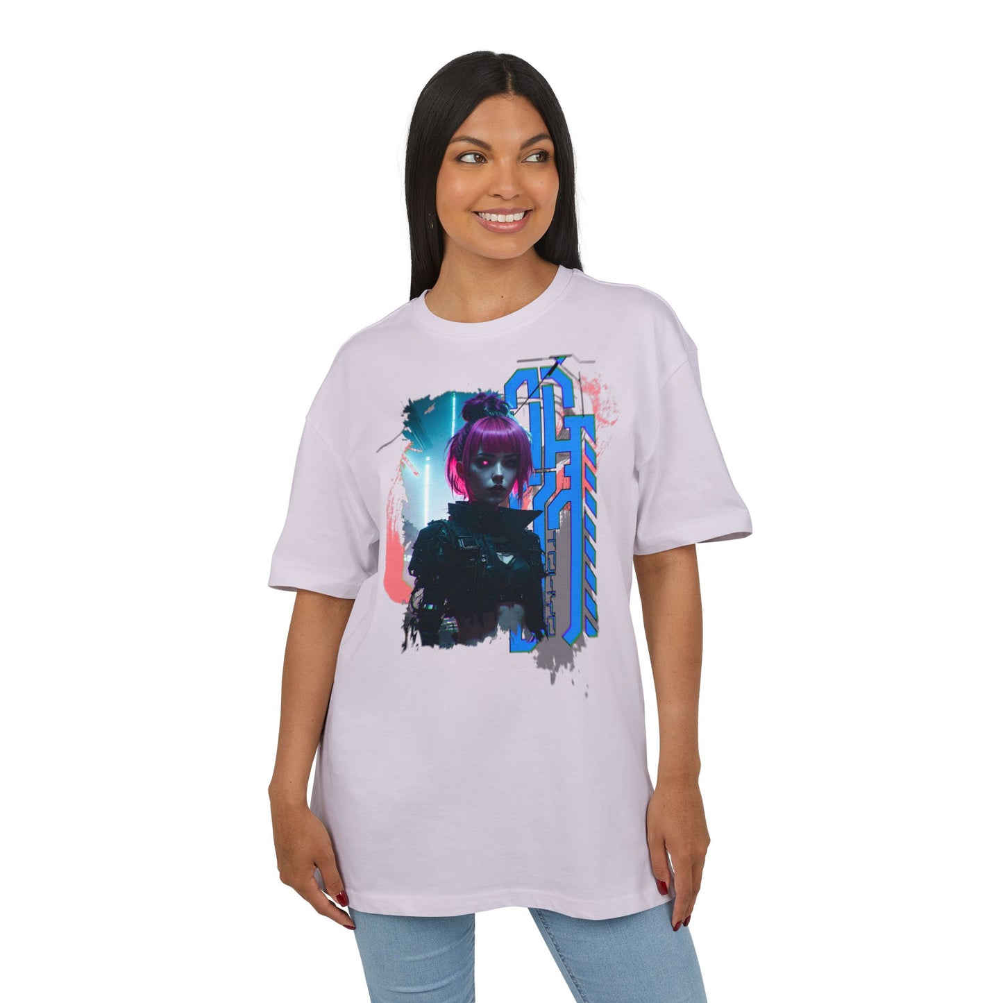 Cyberpunk Aesthetic Unisex Heavy Tee, Streetwear Style Shirt for Teens, Graphic Tee for Gaming, Cozy Casual Wear, Gift for Sci-Fi Lovers