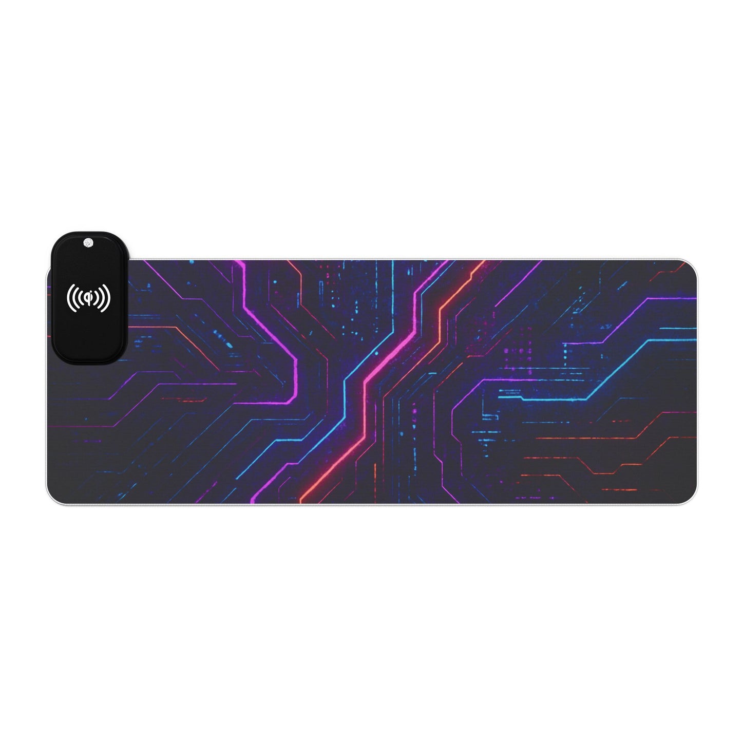 LED Gaming Mouse Pad with Wireless Charging - Futuristic Tech Design, Gamer Accessories, Desk Decor, Birthday Gifts, Game Night Essentials