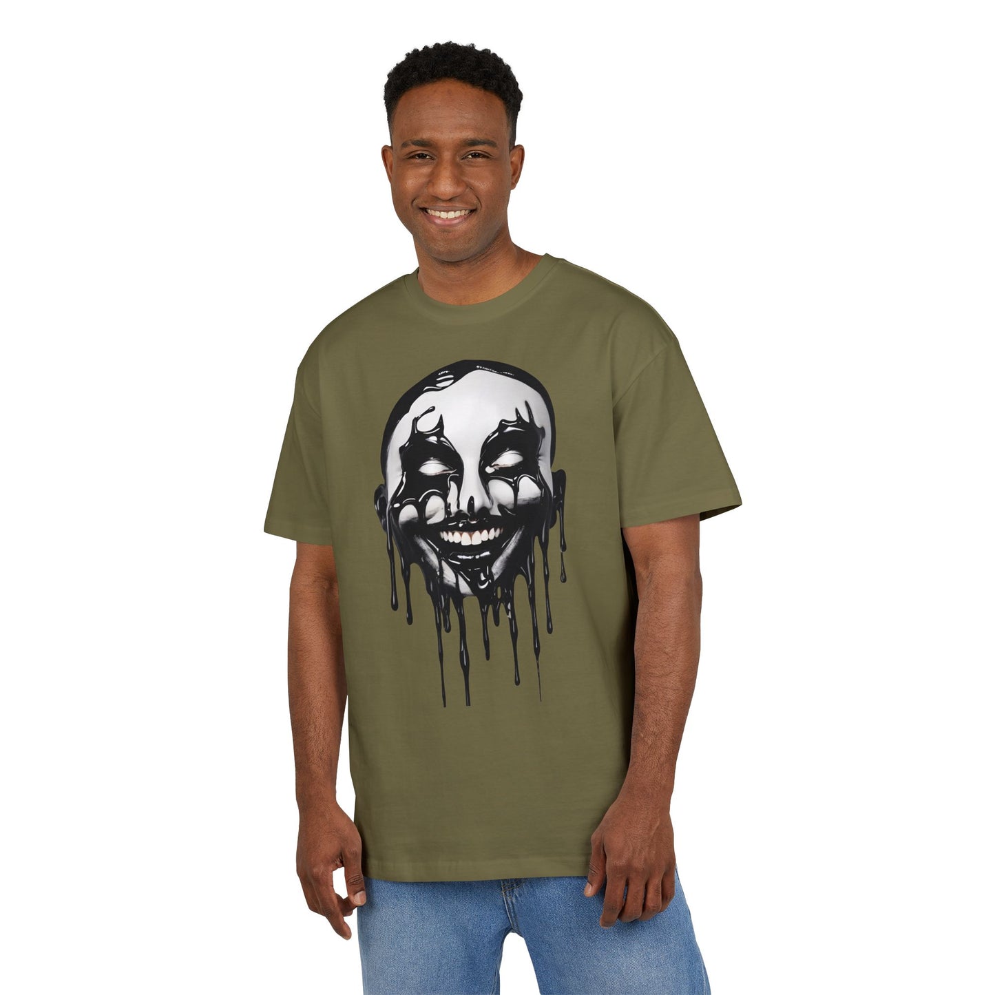 Gothic Graffiti Oversized Tee - Trendy Streetwear, Unisex Fashion Shirt, Edgy Graphic Tee, Perfect for Halloween, Casual Wear