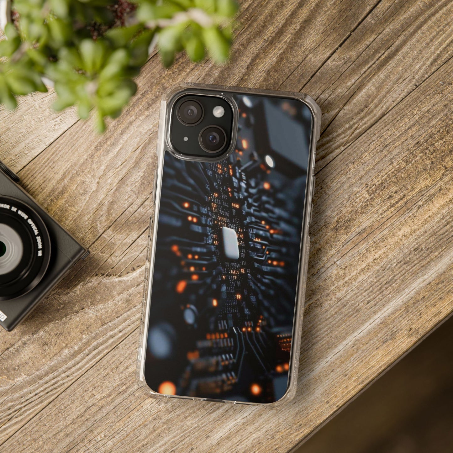 Magnetic Clear Impact Phone Case - Tech-Inspired Design, Perfect for Gadget Lovers, Birthday Gift, Tech Accessories, Durable Protection