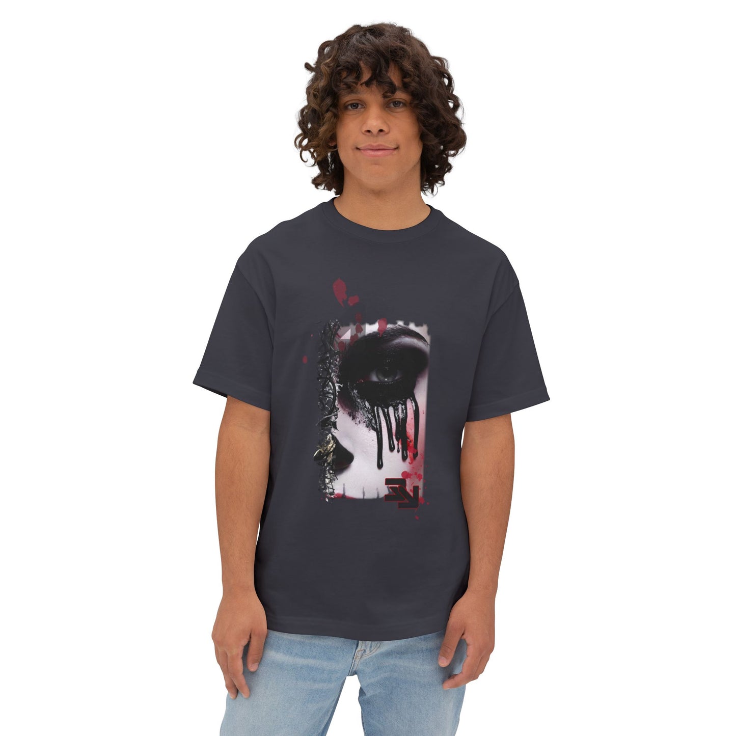 Chic Oversized Graphic Tee - Edgy Art Shirt, Casual Everyday Wear, Fashion Statement, Gift for Art Lovers, Unisex Street Style