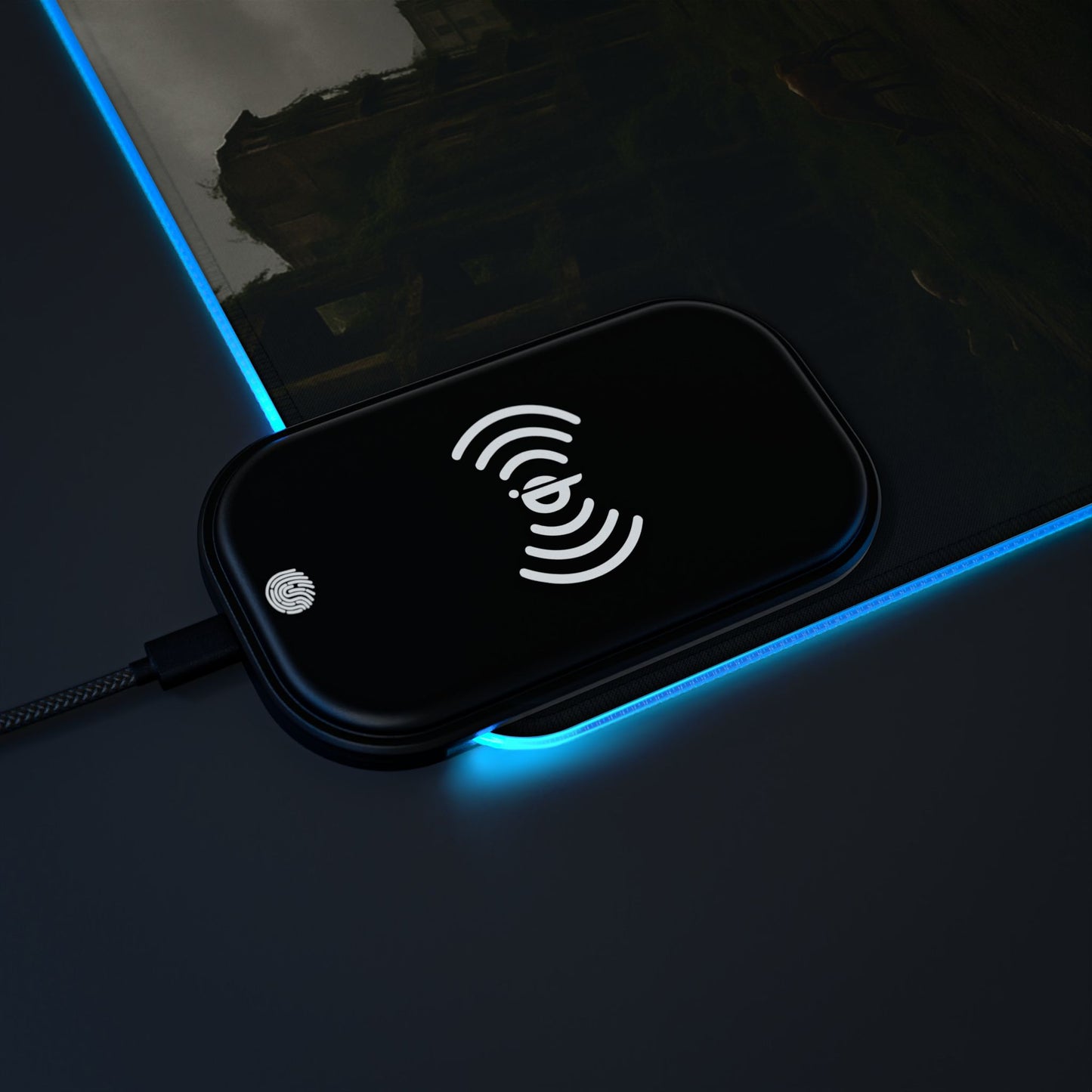 LED Gaming Mouse Pad with Wireless Charging - Futuristic Desktop Decor, Gamer Gift, Office Essentials, Aesthetic Accessories, Tech Gadgets