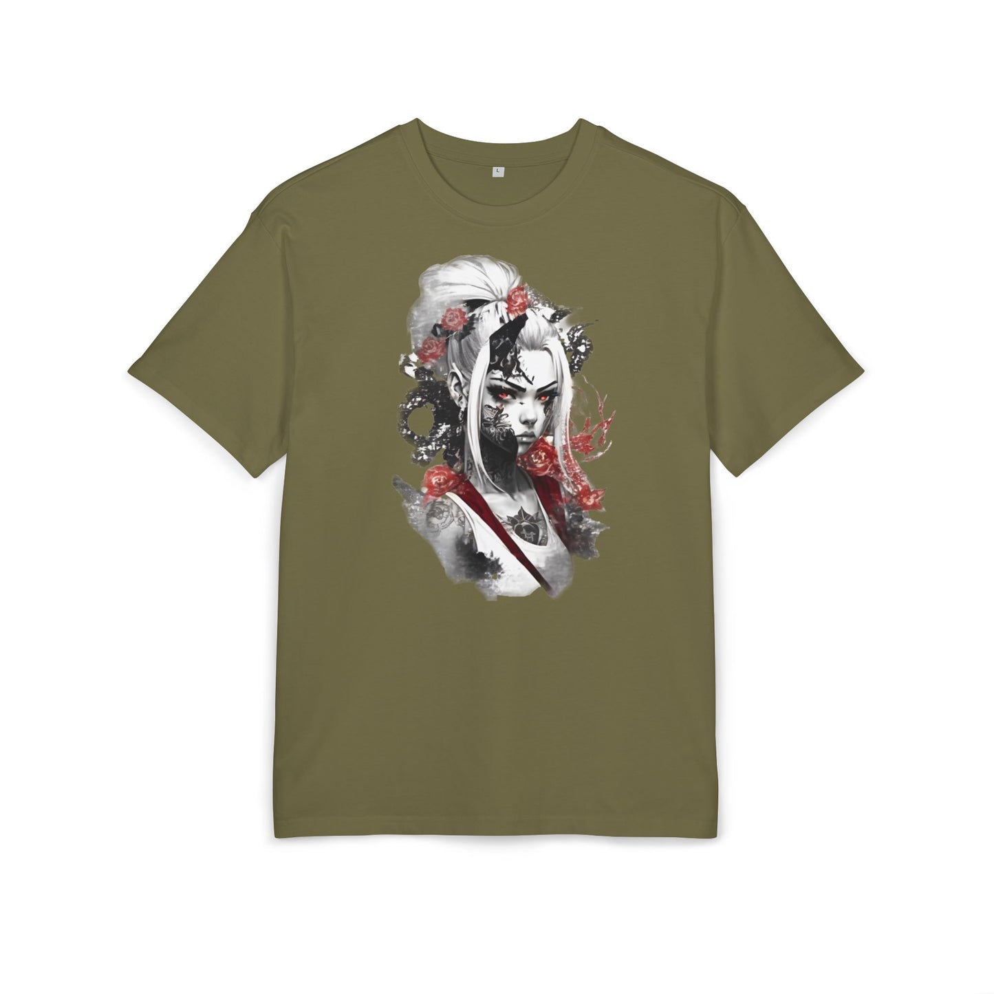 Artistic Unisex Heavy Oversize Tee - Bold Floral Graphics