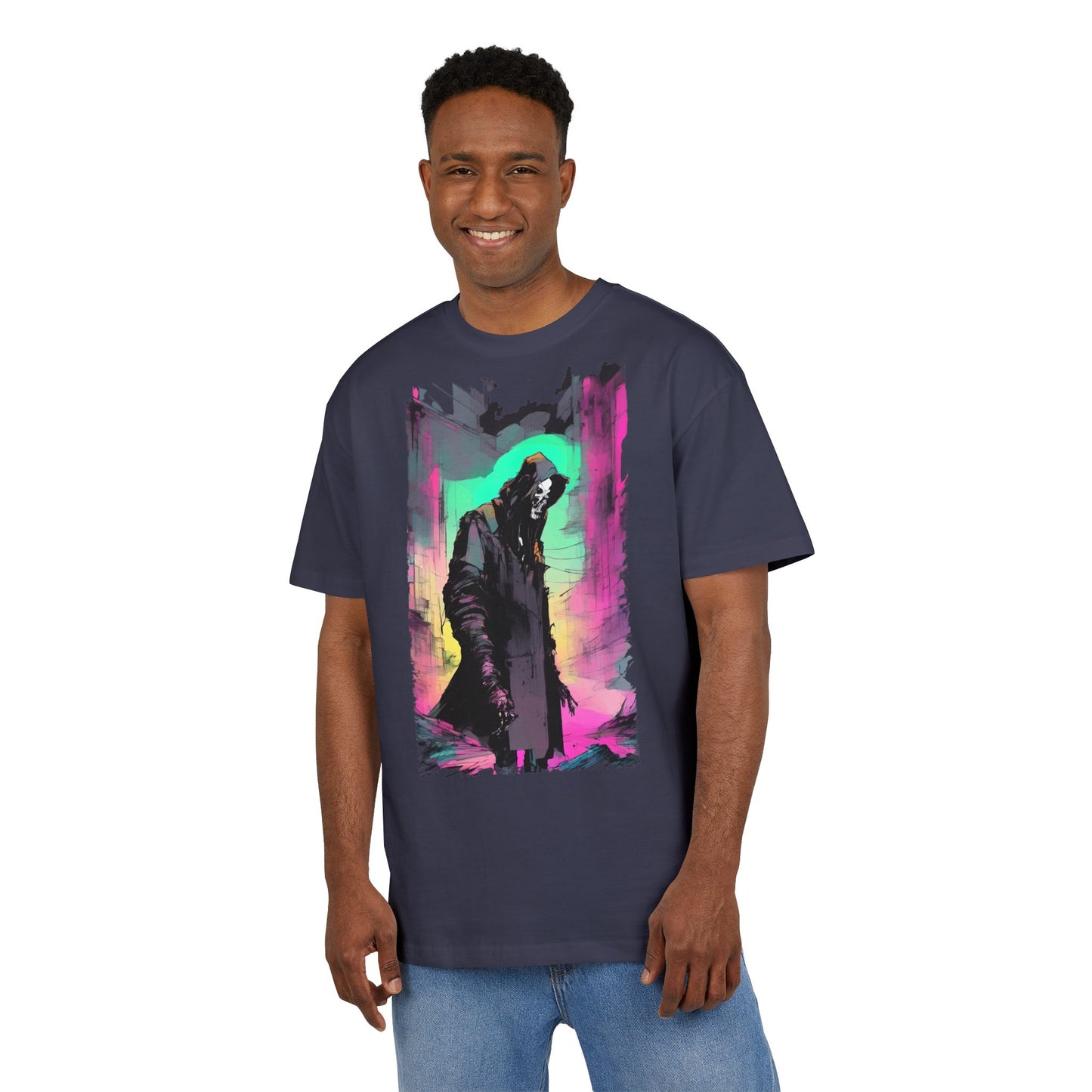Vibrant Oversize Graphic Tee, Unisex Heavy Tee, Streetwear, Casual Wear, Unique Art Shirt, Gift for Him/Her/Friends