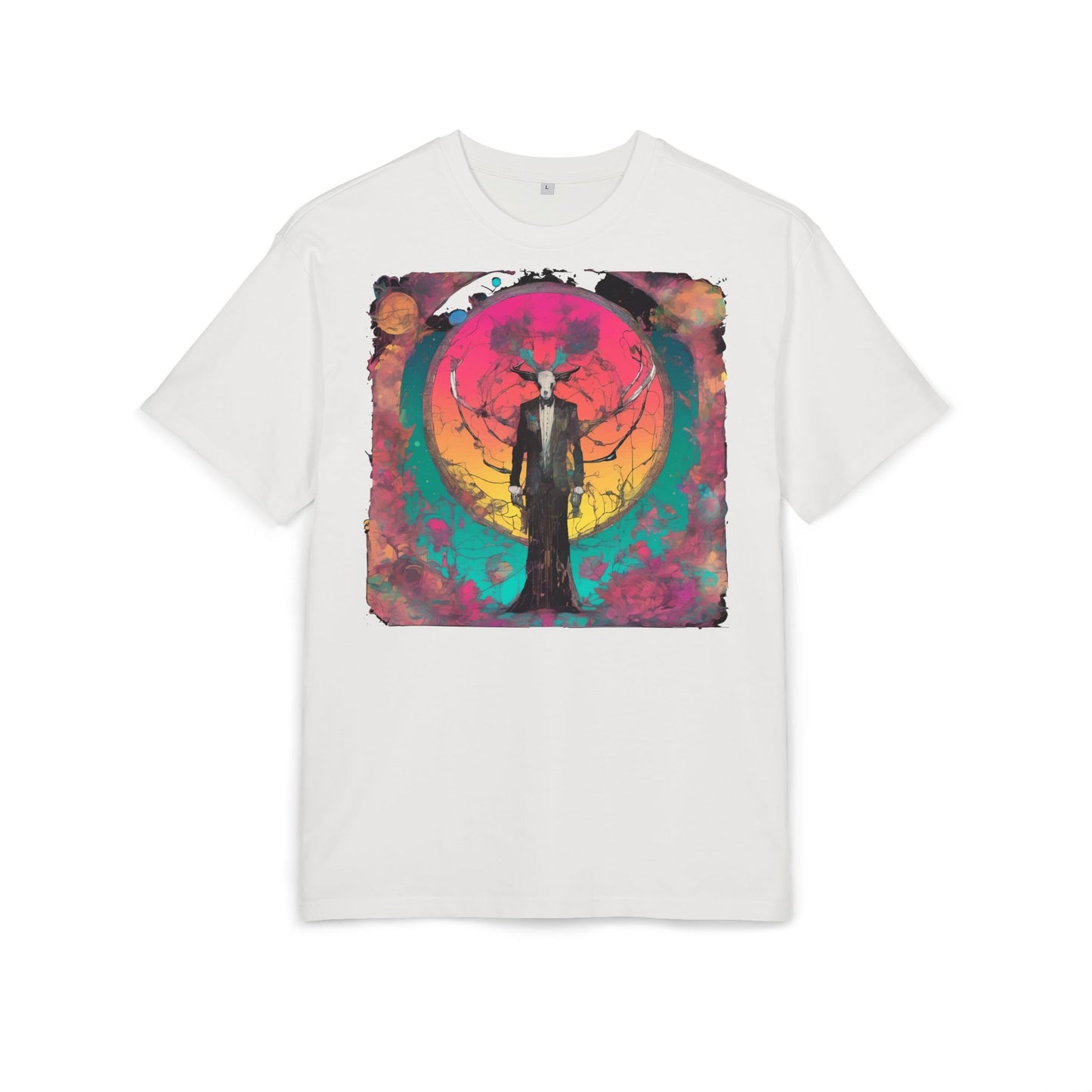 Vibrant Artistic Oversize Tee - Unisex Heavyweight T-Shirt, Bohemian Style, Gift for Art Lovers, Festival Wear, Casual Chic