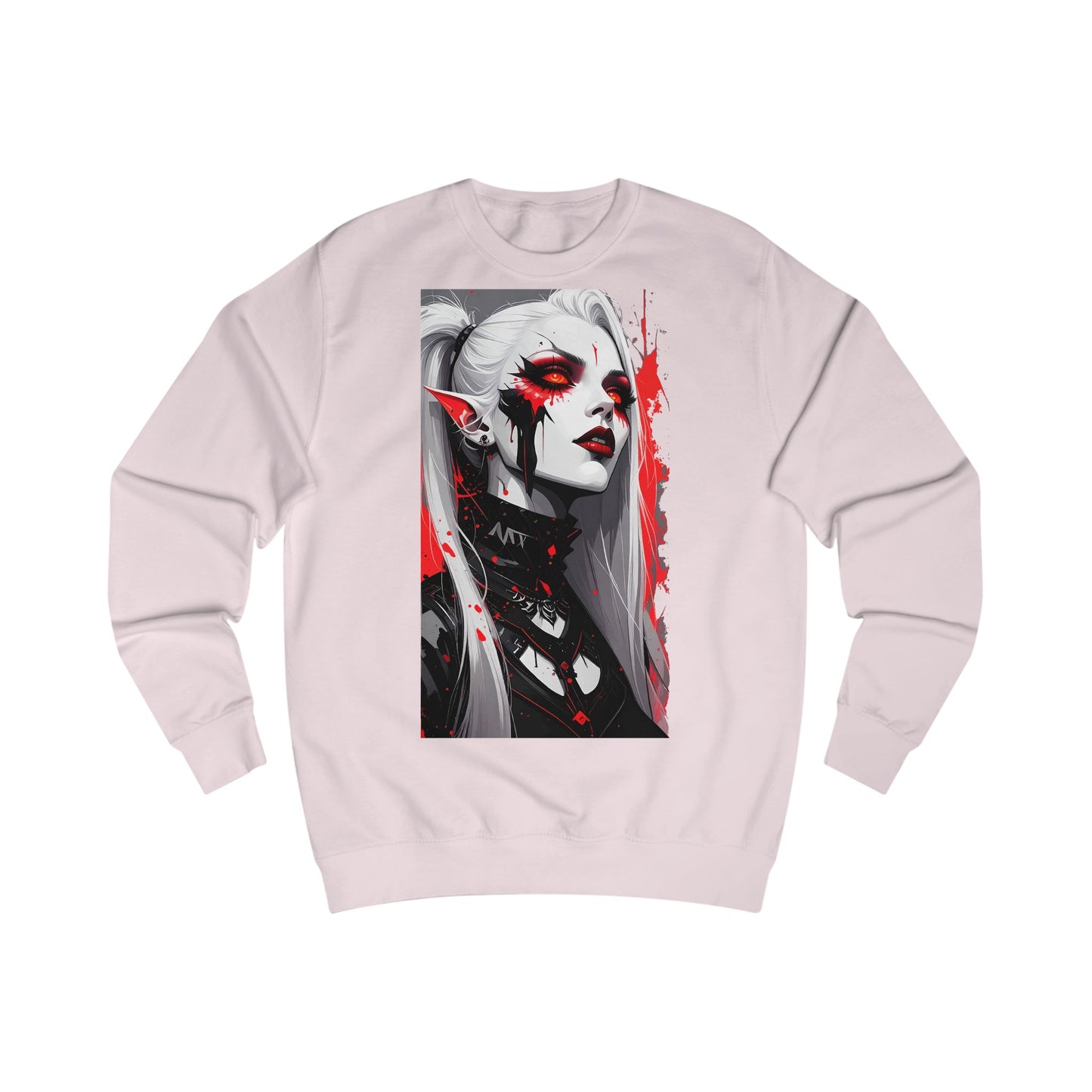 Edgy Graphic Sweatshirt with Art Design, Unisex Streetwear, Casual Fall Fashion, Gift for Art Lovers