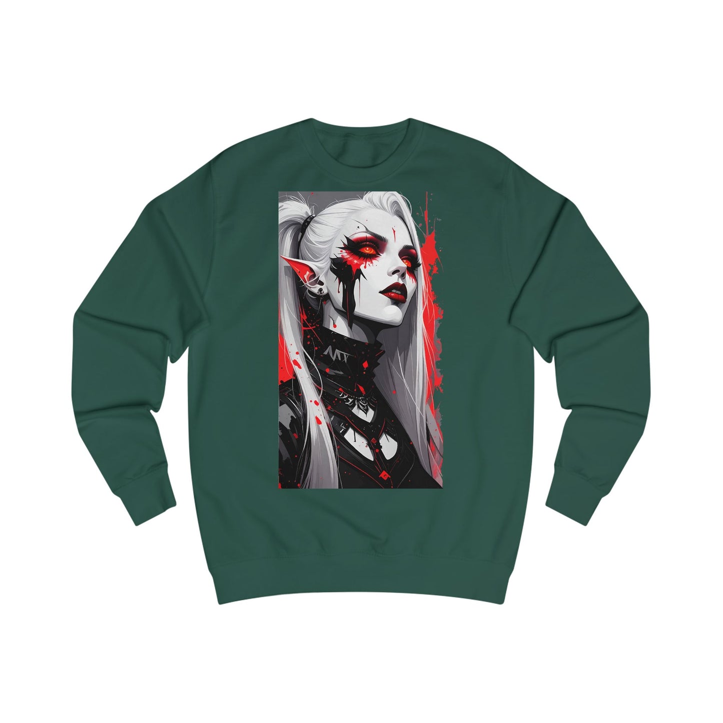 Edgy Graphic Sweatshirt with Art Design, Unisex Streetwear, Casual Fall Fashion, Gift for Art Lovers