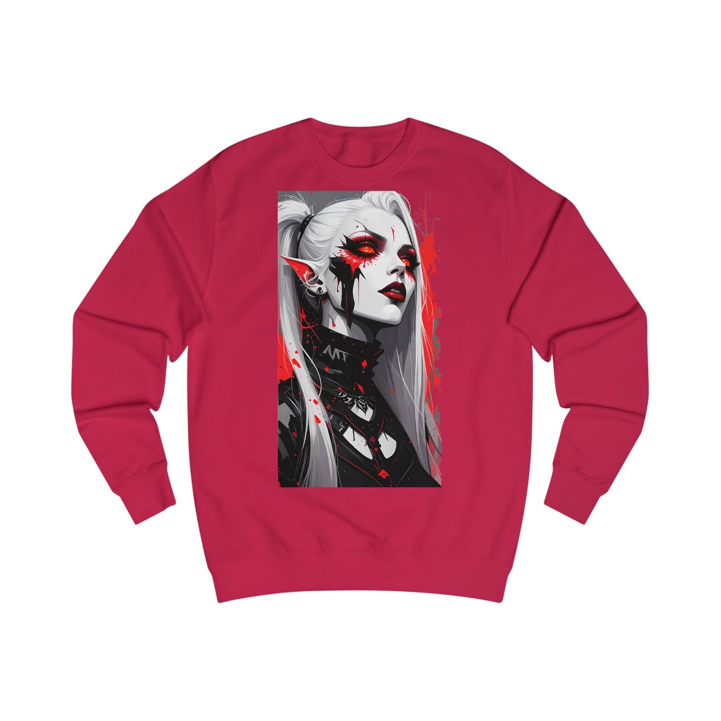 Edgy Graphic Sweatshirt with Art Design, Unisex Streetwear, Casual Fall Fashion, Gift for Art Lovers