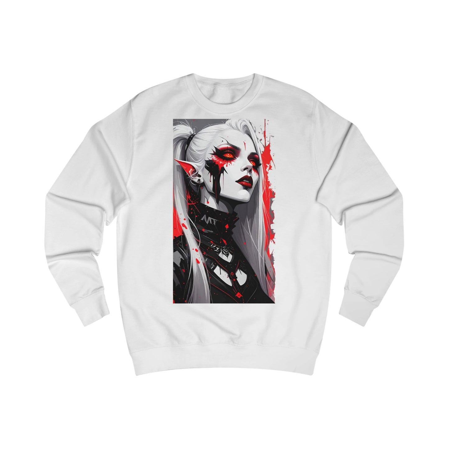 Edgy Graphic Sweatshirt with Art Design, Unisex Streetwear, Casual Fall Fashion, Gift for Art Lovers