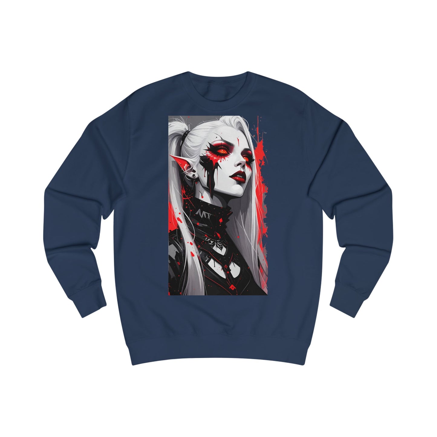 Edgy Graphic Sweatshirt with Art Design, Unisex Streetwear, Casual Fall Fashion, Gift for Art Lovers