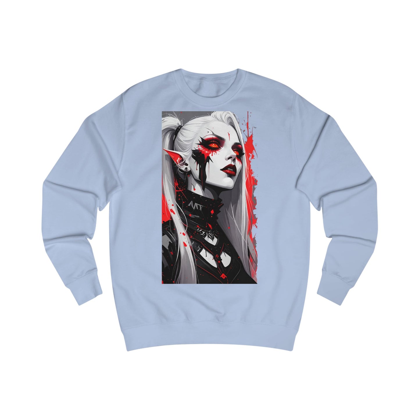 Edgy Graphic Sweatshirt with Art Design, Unisex Streetwear, Casual Fall Fashion, Gift for Art Lovers