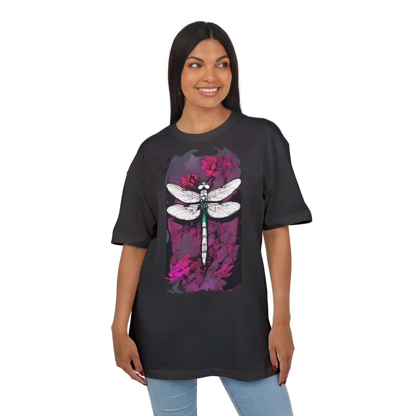 Dragonfly Art Unisex Heavy Oversize Tee, Nature Lover Shirt, Gift for Her, Artistic Tee, Summer Fashion, Relaxed Fit Clothing