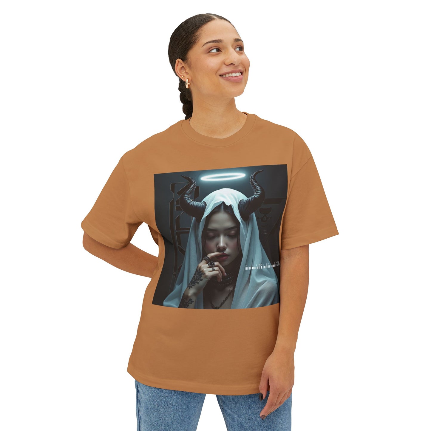 Gothic Inspired Oversized Tee - Perfect for Halloween, Music Festivals, Casual Wear, Alternative Fashion, Unique Gift Ideas